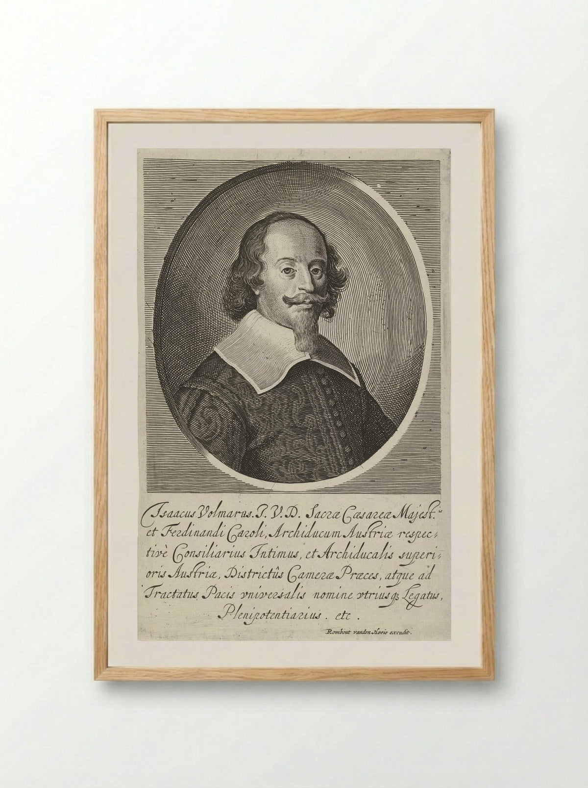 Portret van Isaak Volmar - Pieter Nolpe - Framed Print Wood