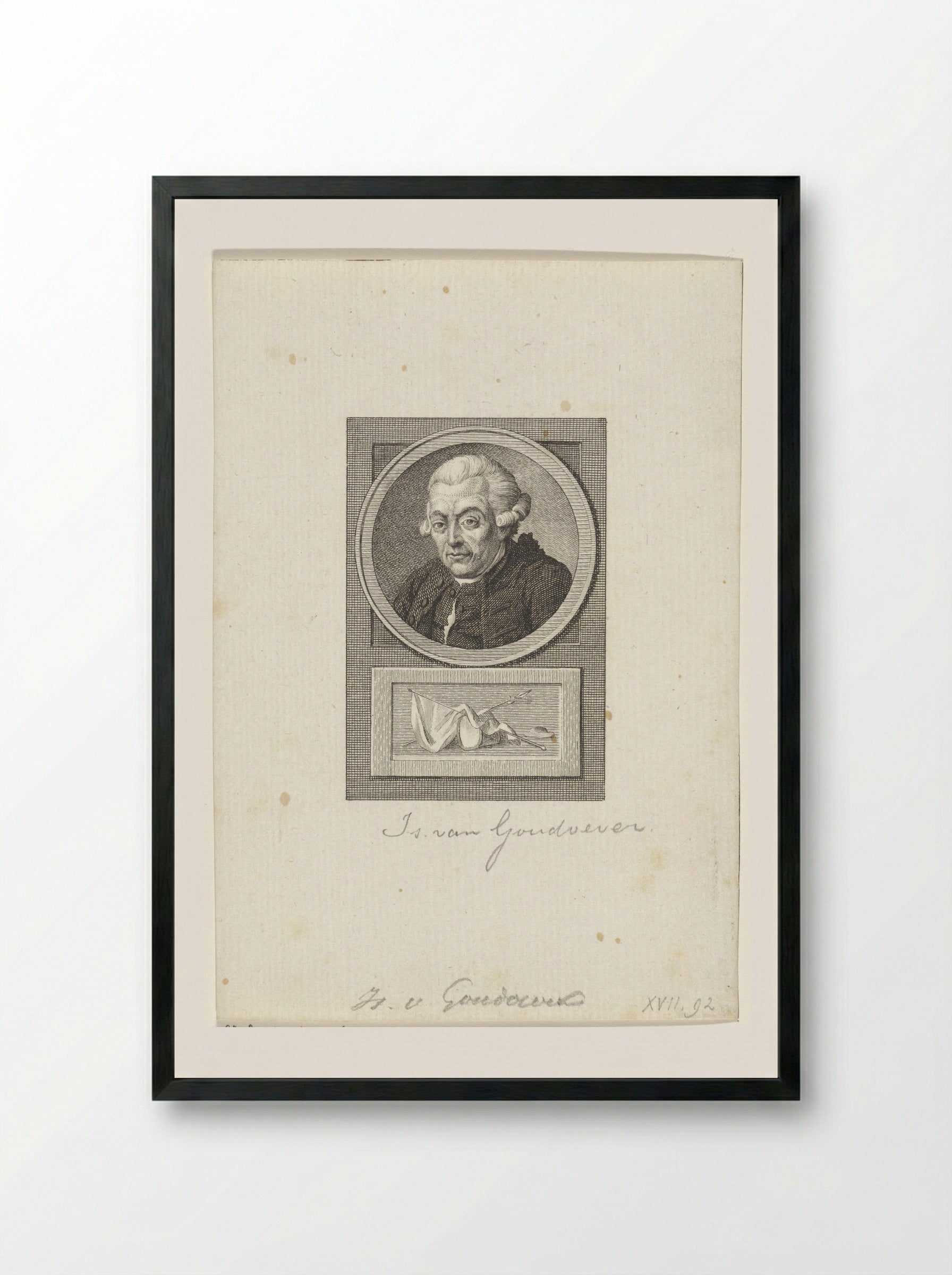 Portret van Isaak van Goudoever - Reinier Vinkeles - Framed Print Black