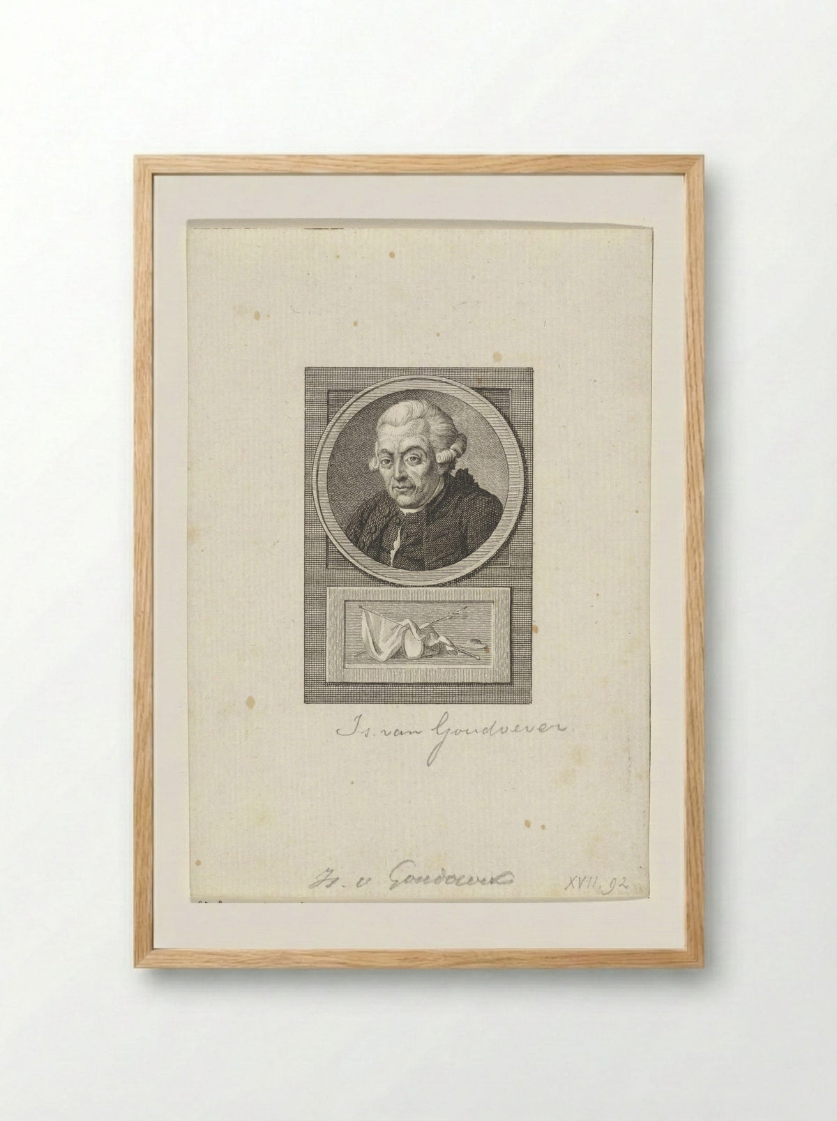 Portret van Isaak van Goudoever - Reinier Vinkeles - Framed Print Wood