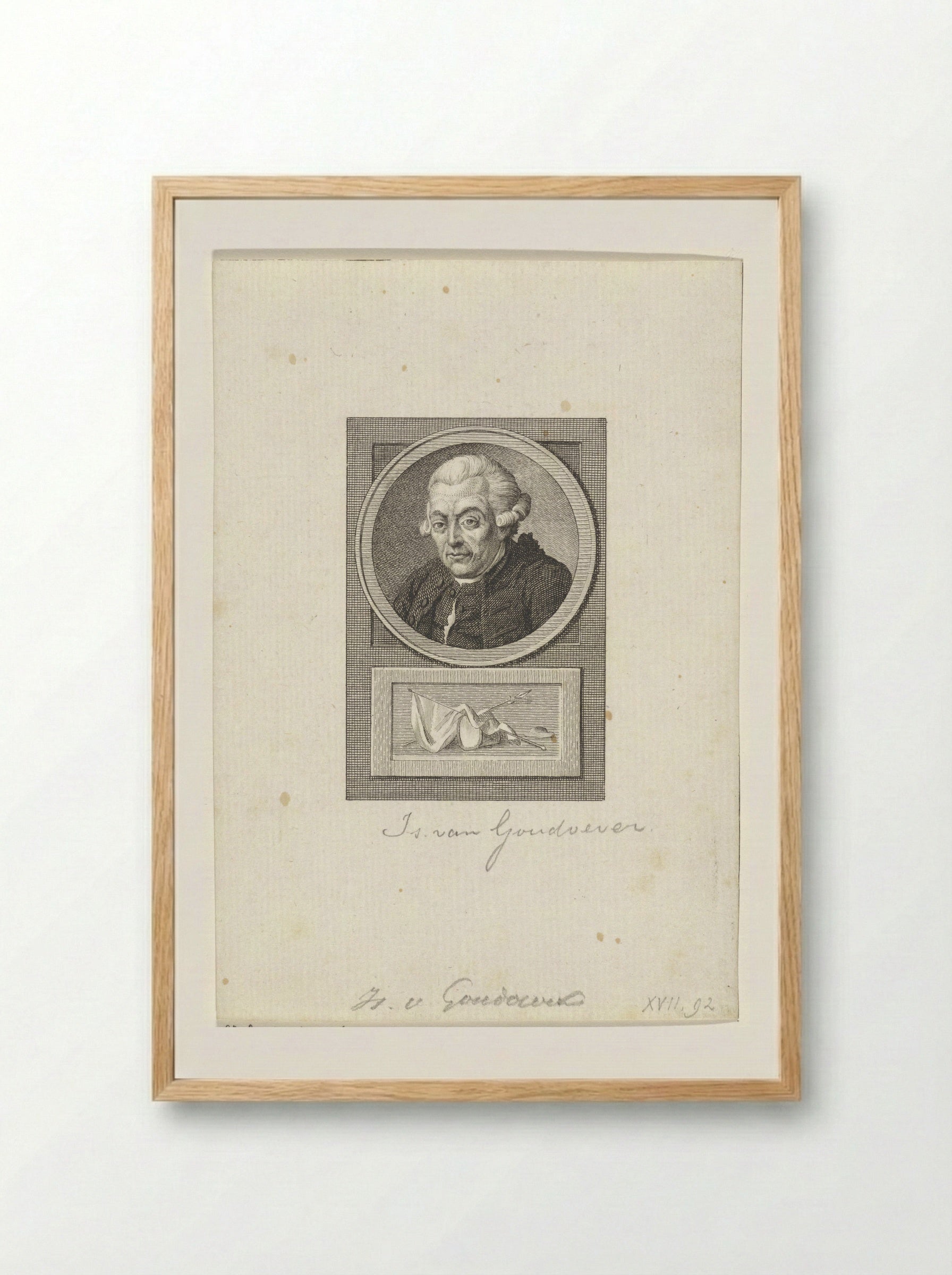 Portret van Isaak van Goudoever - Reinier Vinkeles - Framed Print Wood