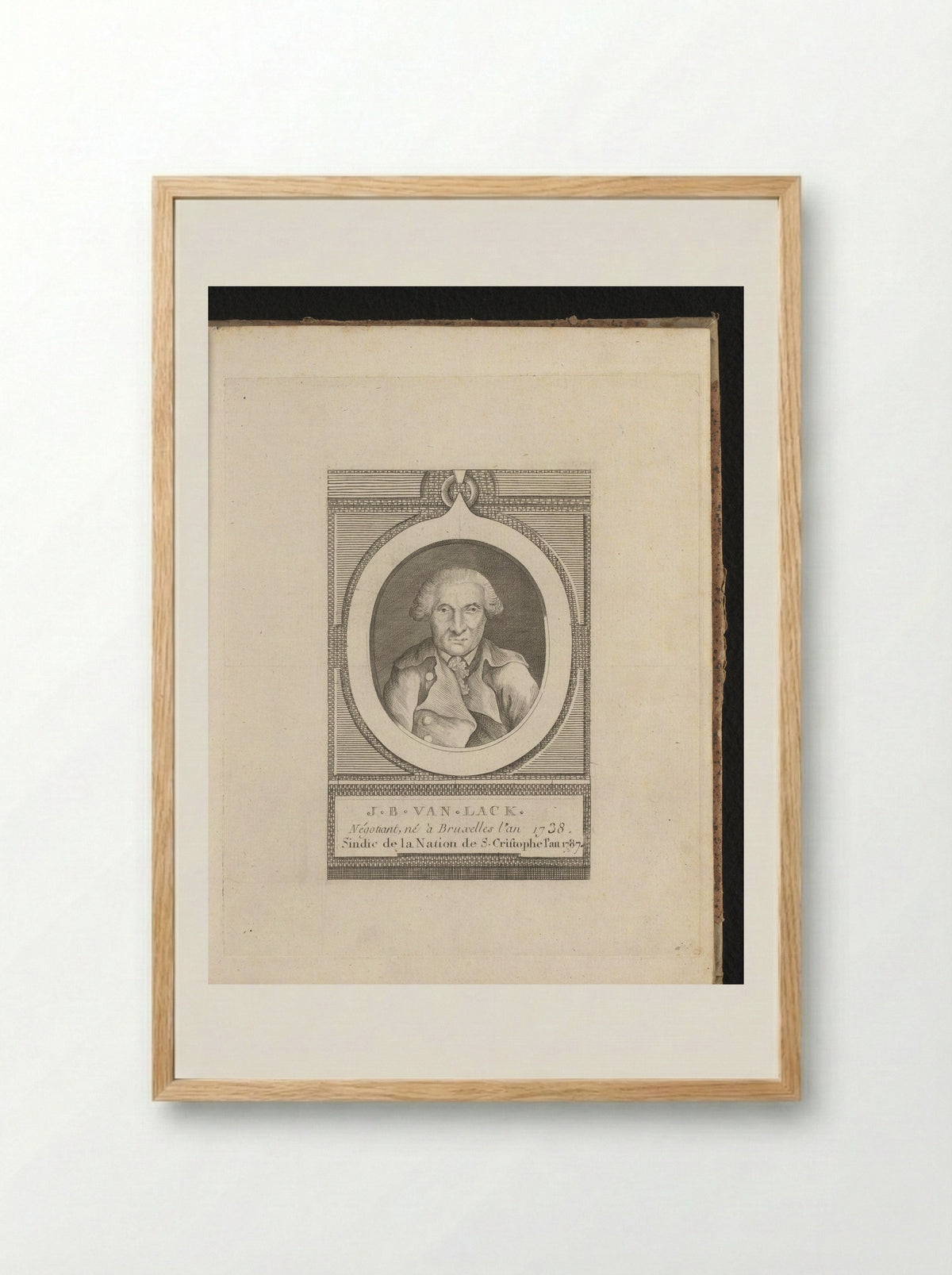 Portret van J.B. van Lack - J.F. De La Rue - Framed Print Wood