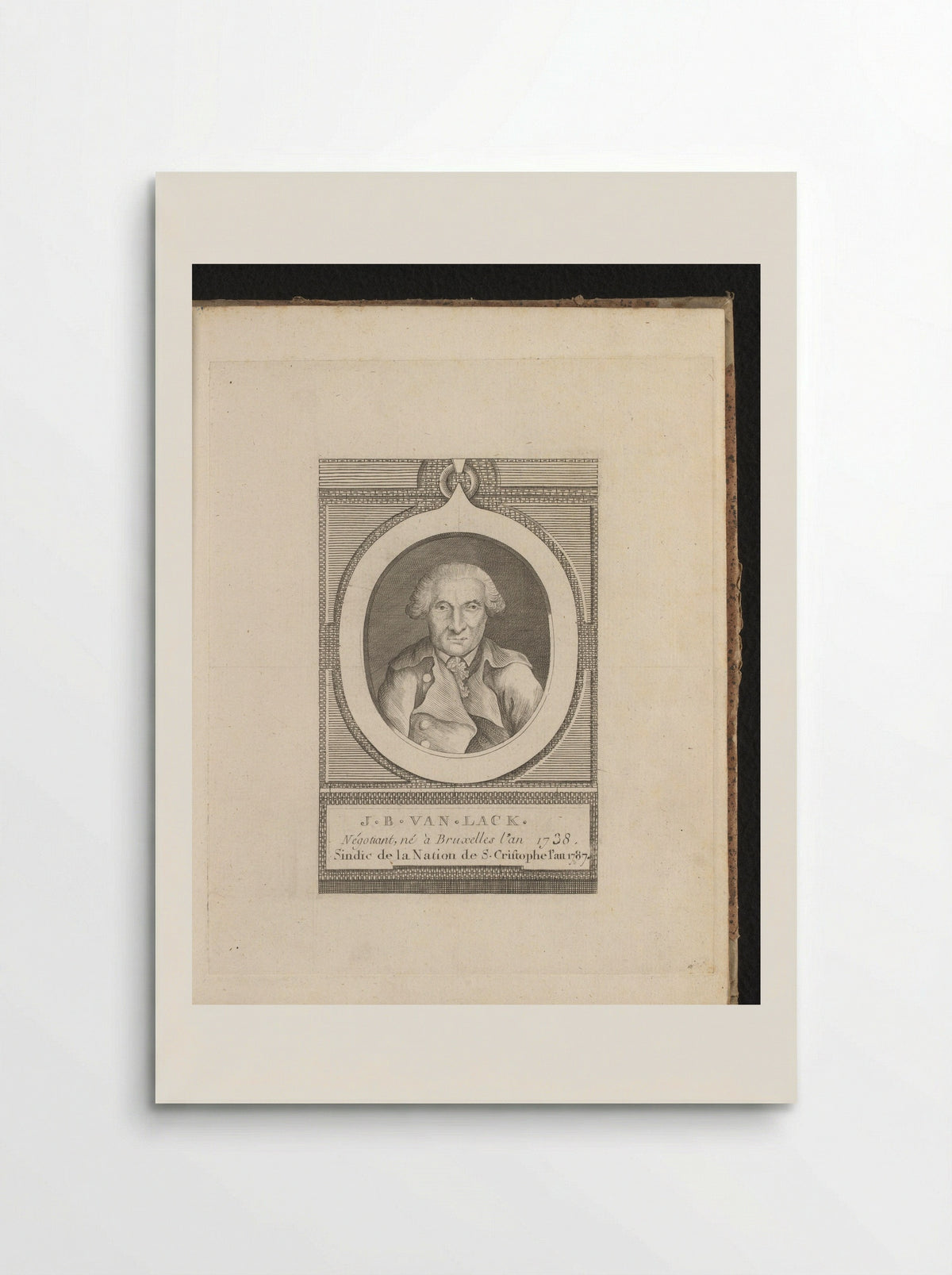 Portret van J.B. van Lack - J.F. De La Rue - Poster