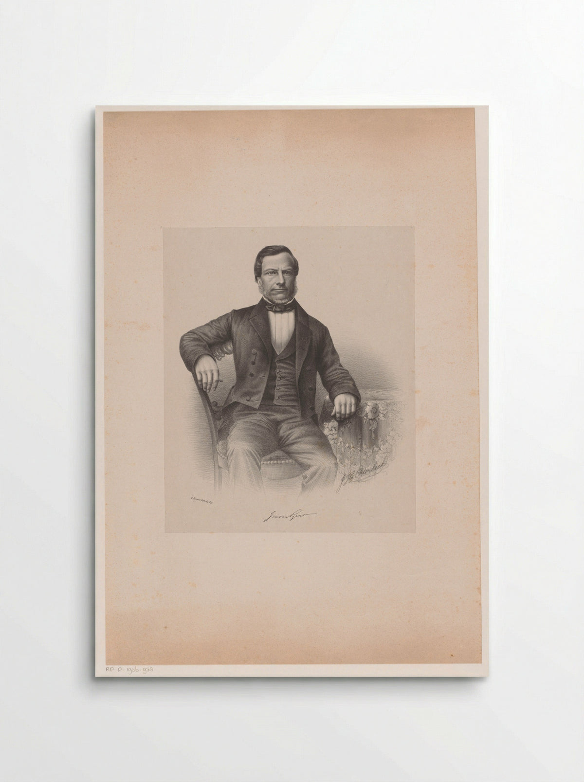 Portret van J.M. (Jacobus Marinus) van Gent - Elias Spanier - Poster