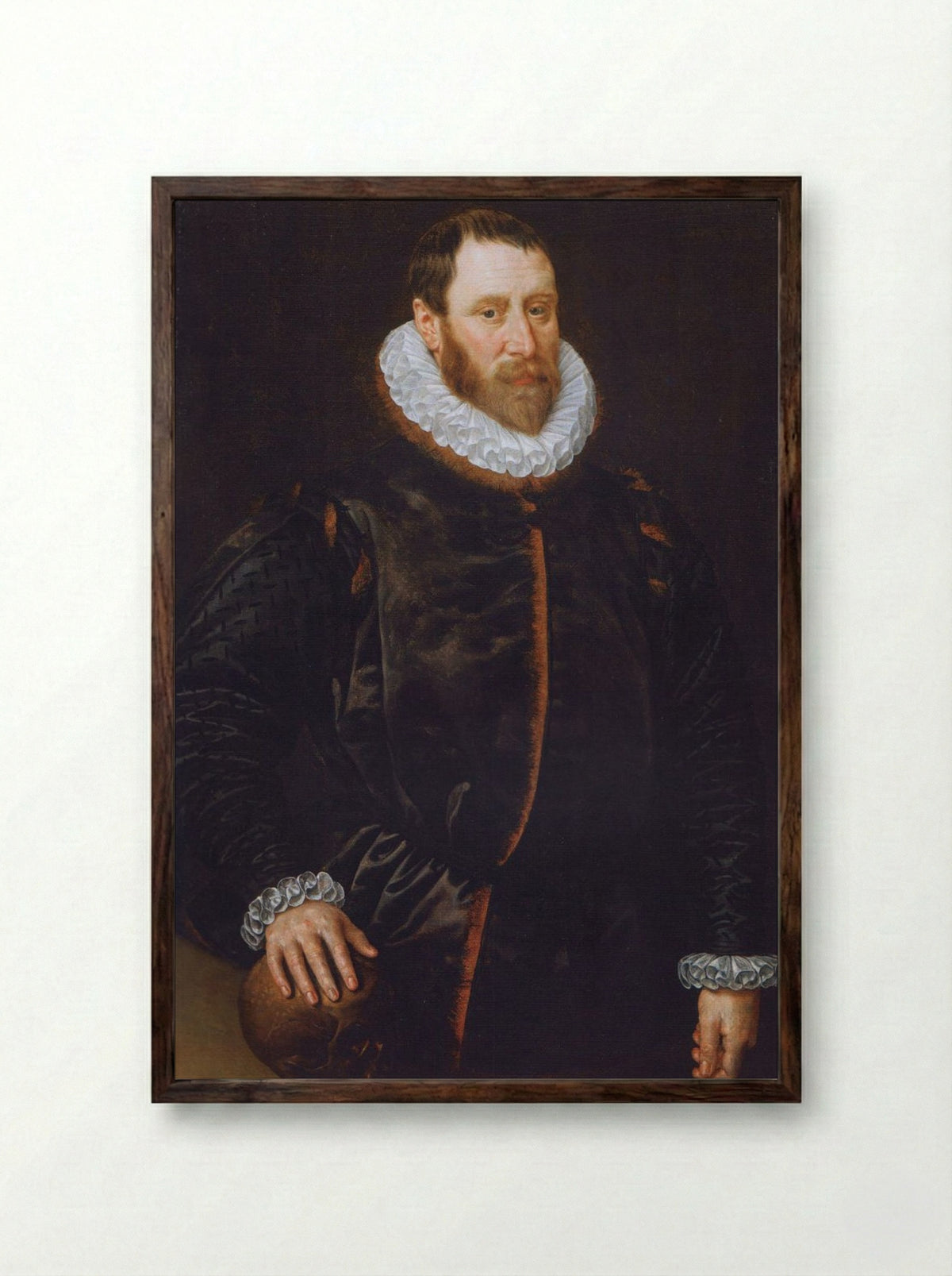 Portret van Jacob Bas Claesz - Adriaen Thomasz. Key - Framed Print Dark Wood
