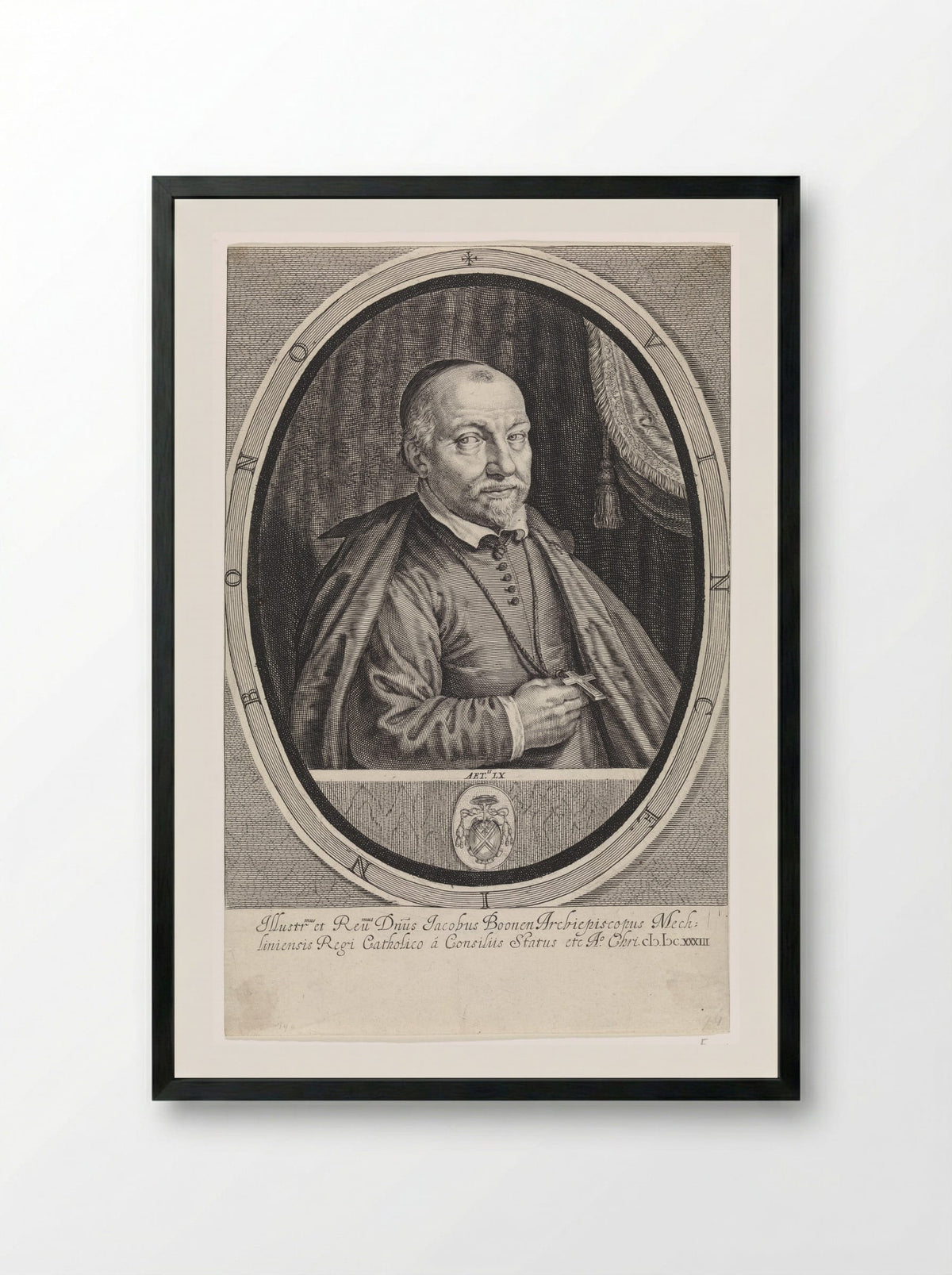 Portret van Jacob Boonen - Crispijn van de Passe (II) - Framed Print Black