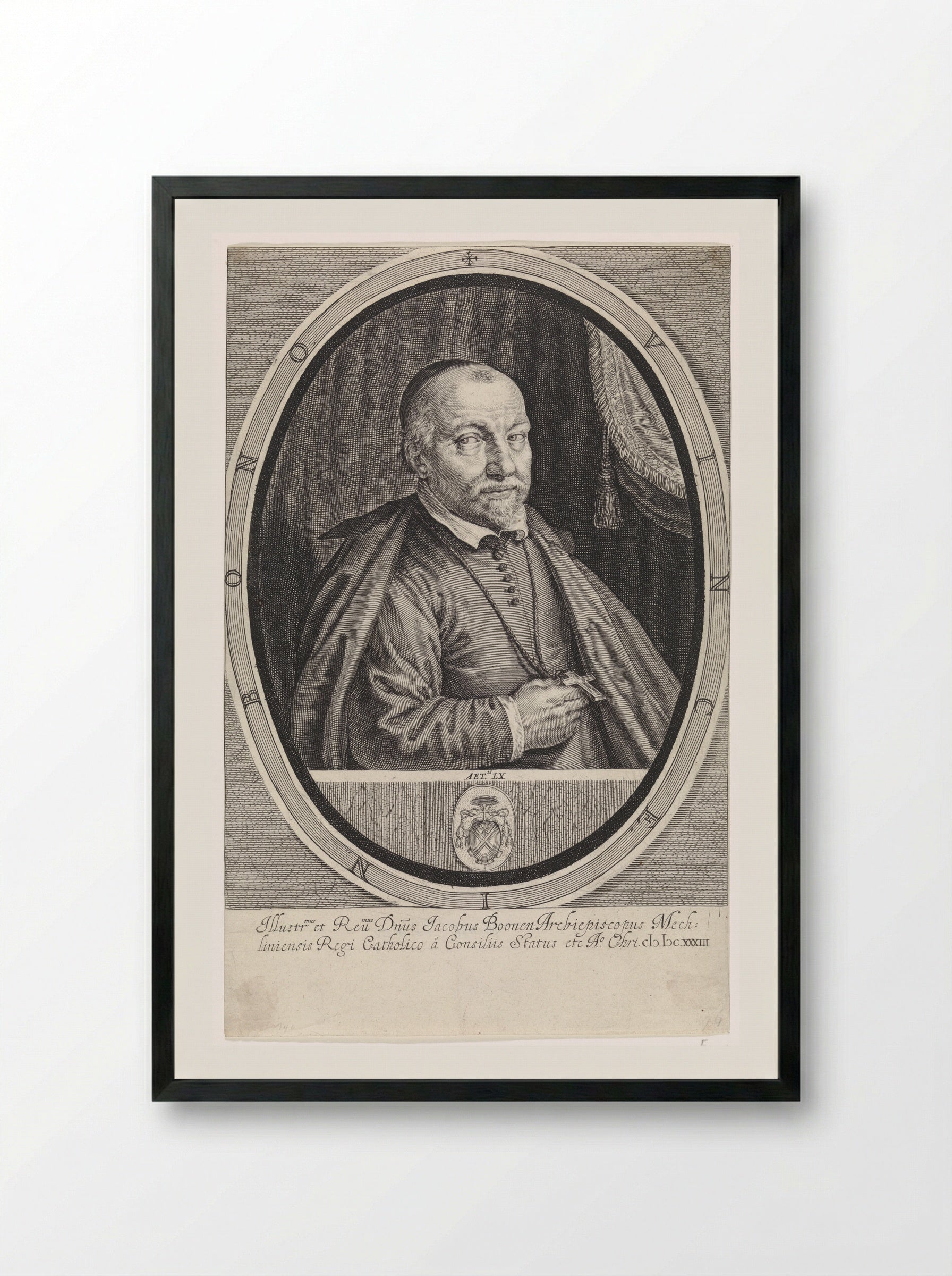 Portret van Jacob Boonen - Crispijn van de Passe (II) - Framed Print Black