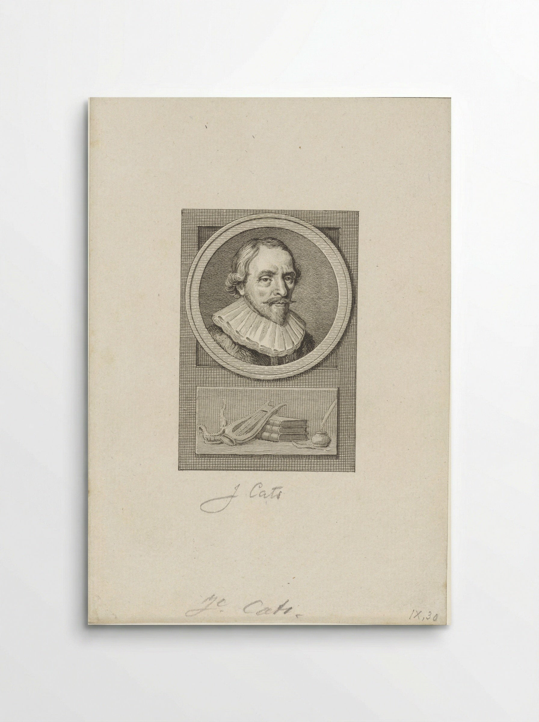 Portret van Jacob Cats - Reinier Vinkeles - Poster