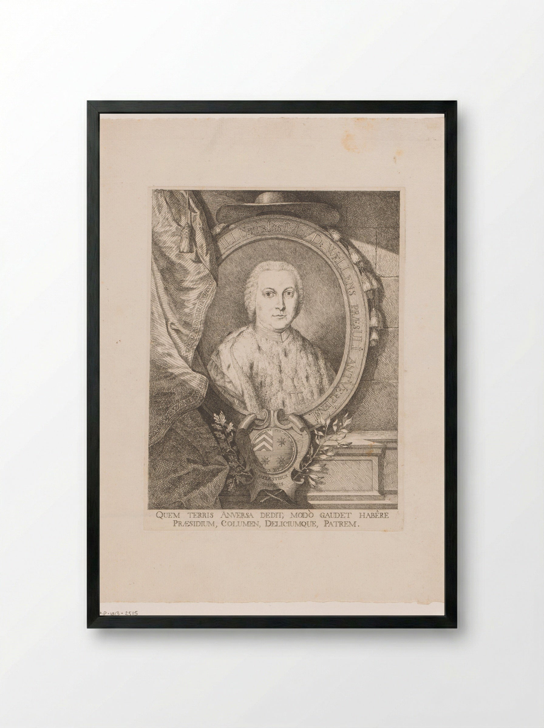 Portret van Jacob Thomas Jozef Wellens - Andreas Bernardus de Quertenmont - Framed Print Black