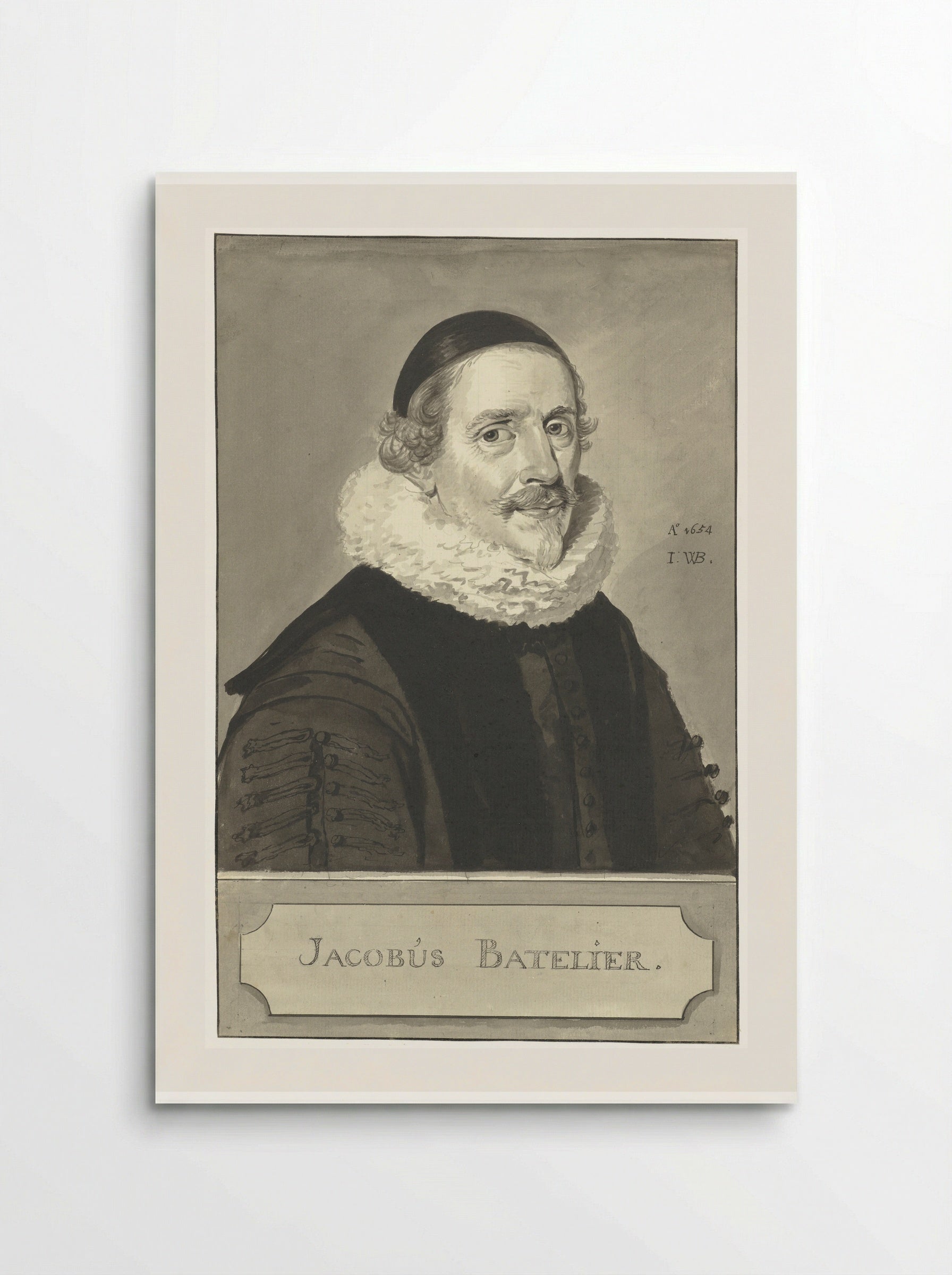 Portret van Jacobus Johannes Batelier - Aert Schouman - Poster