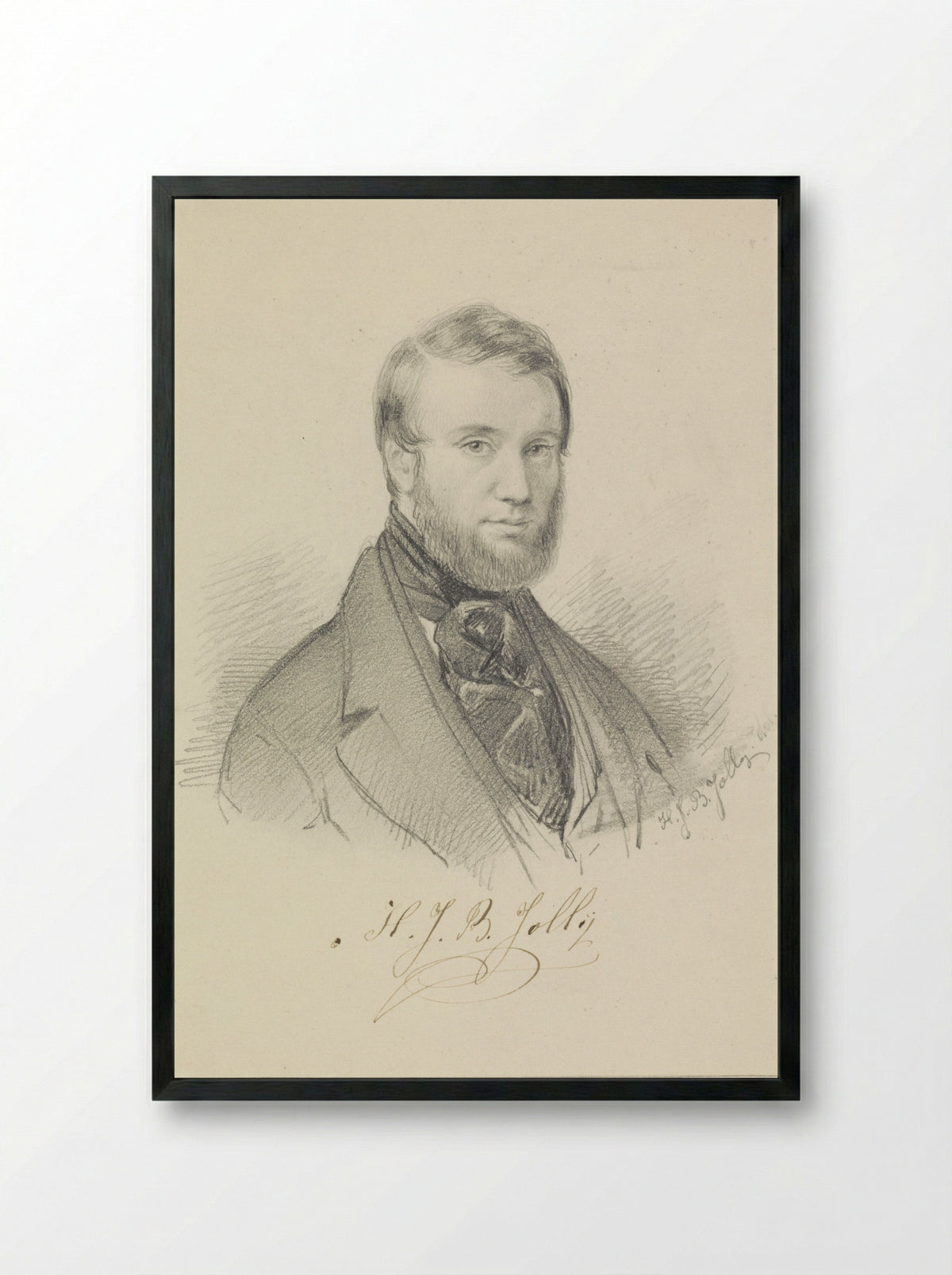Portret van Jacobus Theodorus Abels - Henri Jean Baptiste Jolly - Framed Print Black