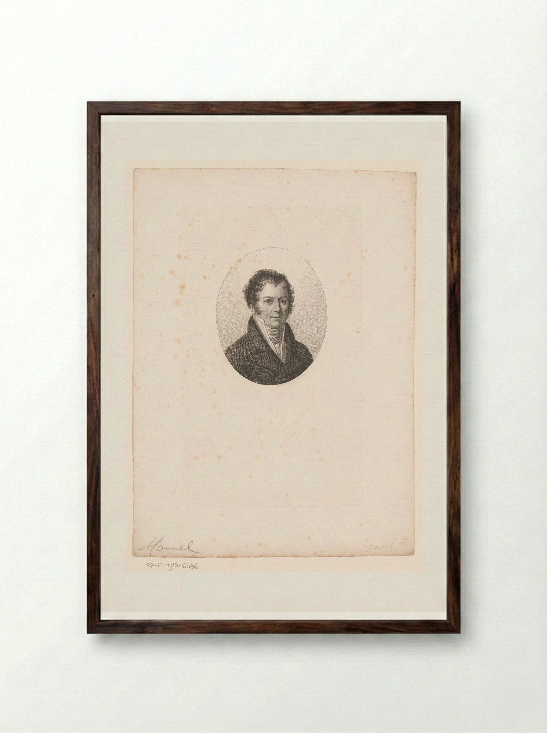 Portret van Jacques-Antoine Manuel - Ambroise Tardieu - Framed Print Dark Wood