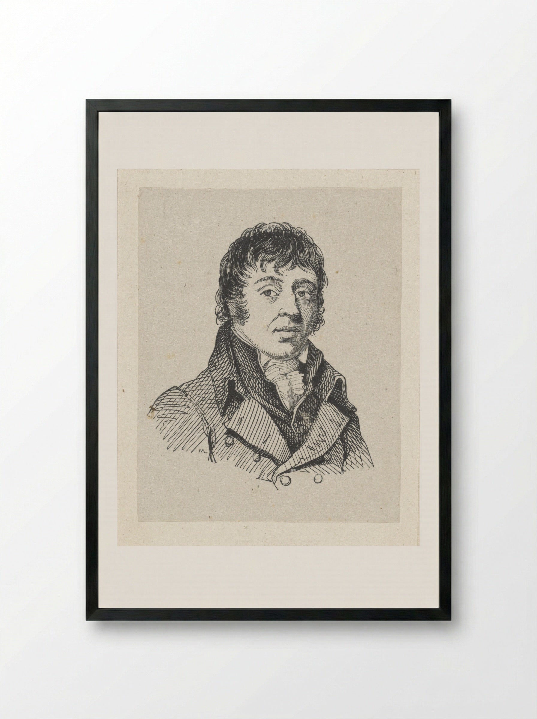 Portret van Jacques Jordaens - Martinus Schouman - Framed Print Black