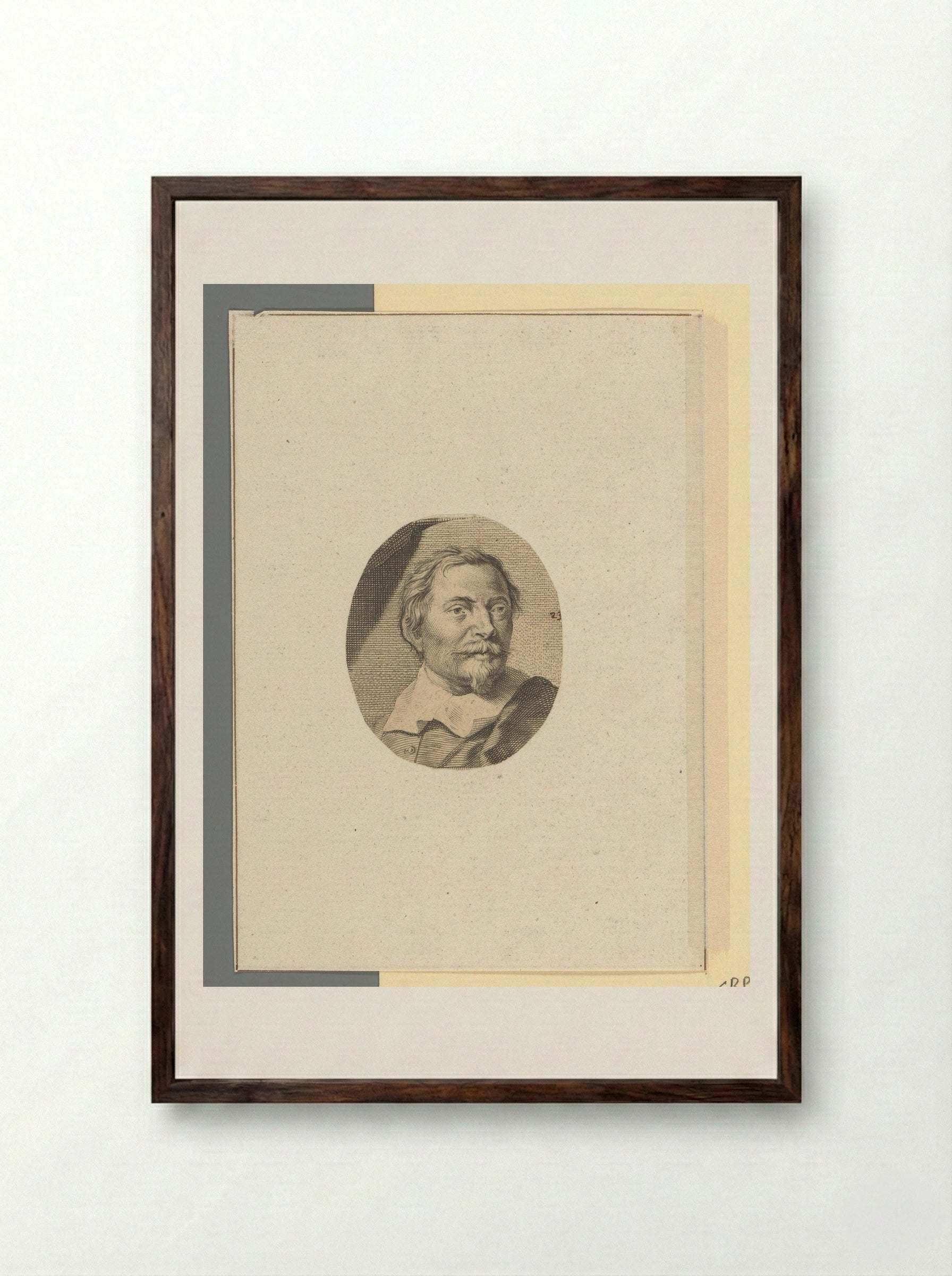 Portret van Jacques Jordaens - Jacob Houbraken - Framed Print Dark Wood