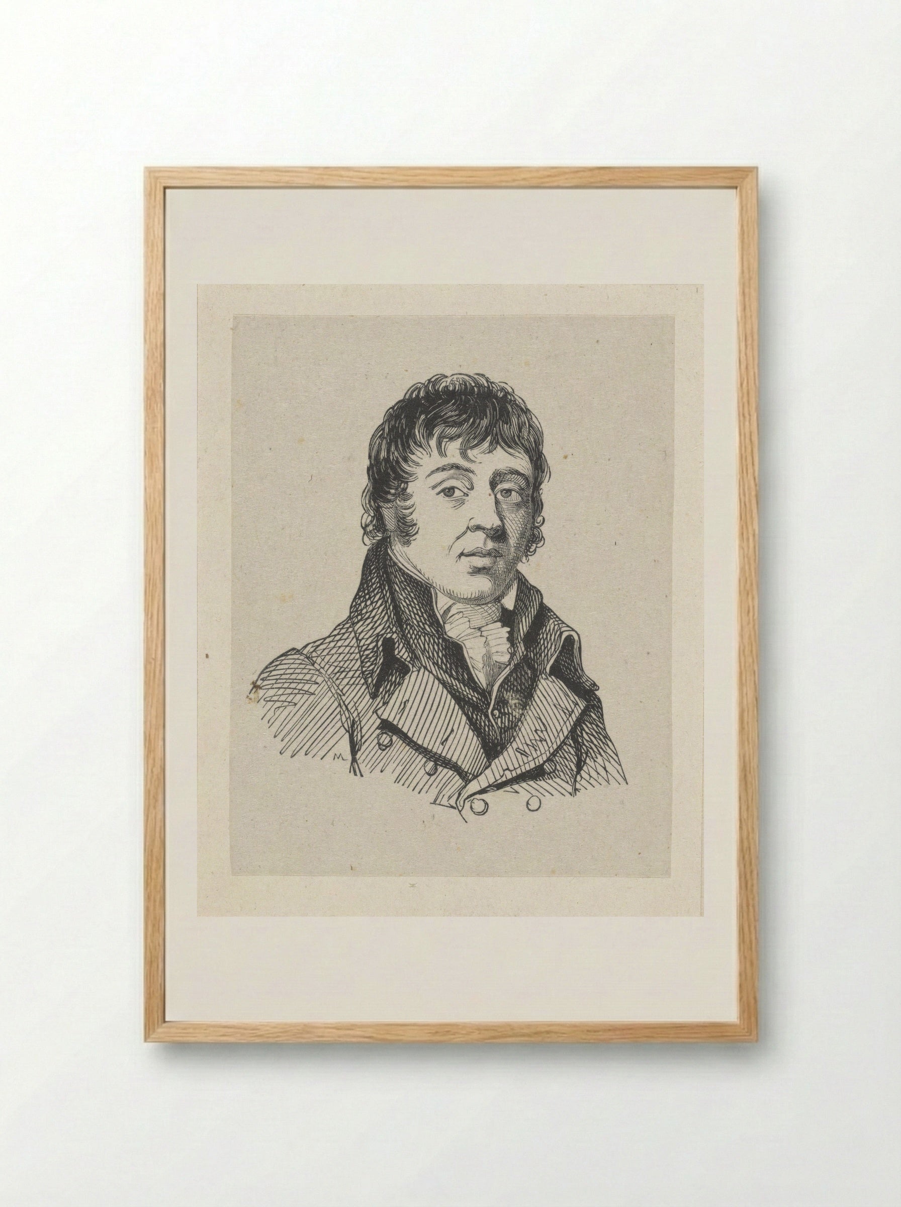 Portret van Jacques Jordaens - Martinus Schouman - Framed Print Wood