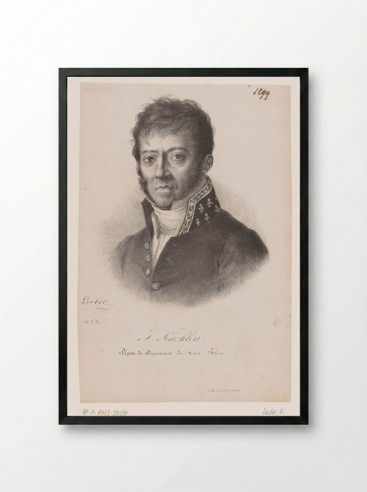 Portret van Jacques Koechlin - Auguste Toussaint Lecler - Framed Print Black