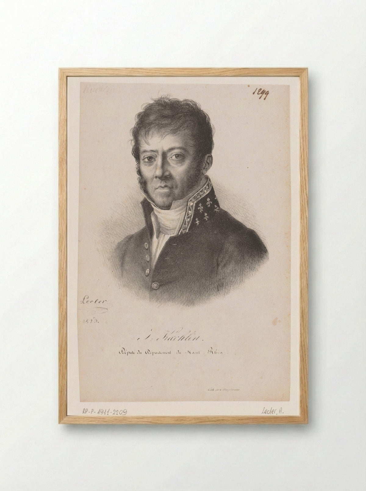 Portret van Jacques Koechlin - Auguste Toussaint Lecler - Framed Print Wood
