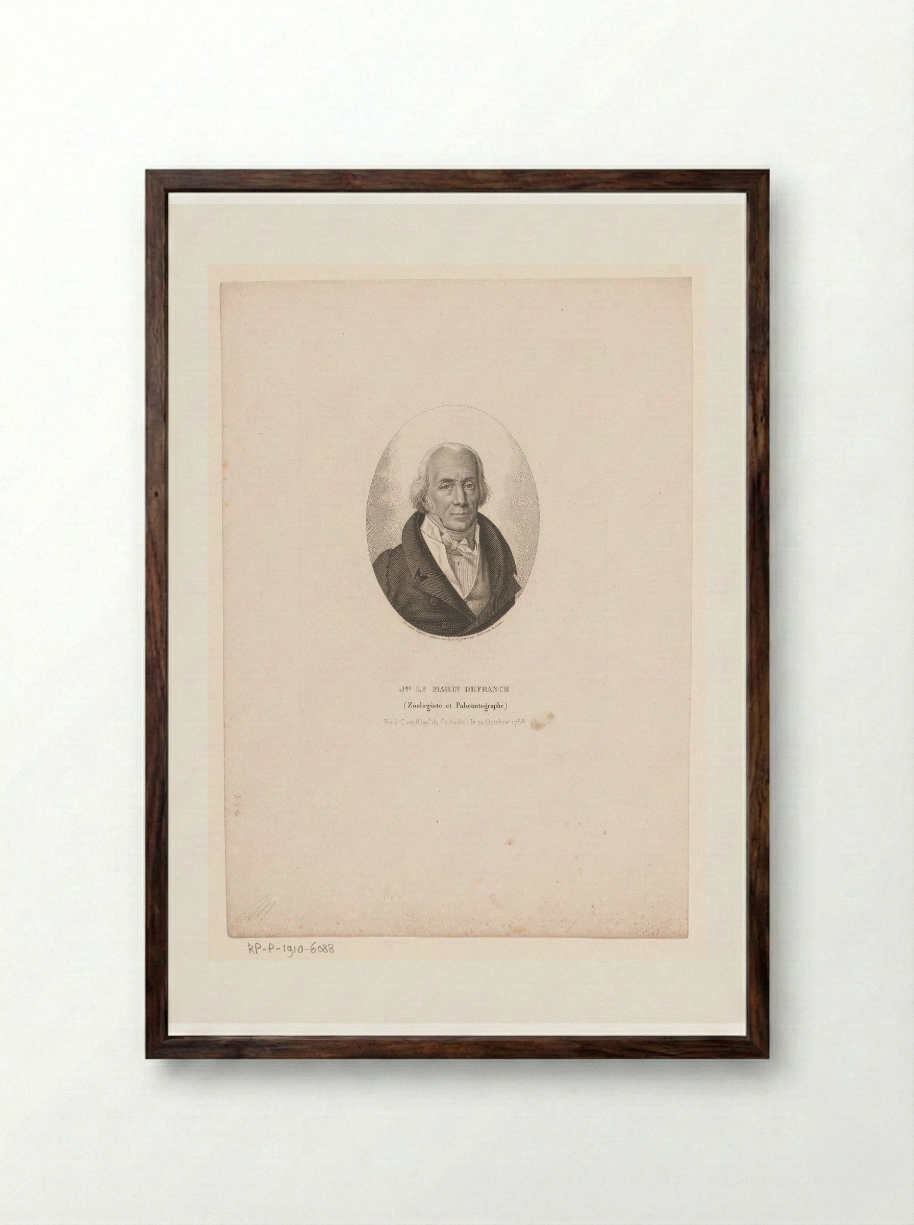 Portret van Jacques Louis Marin DeFrance - Ambroise Tardieu - Framed Print Dark Wood