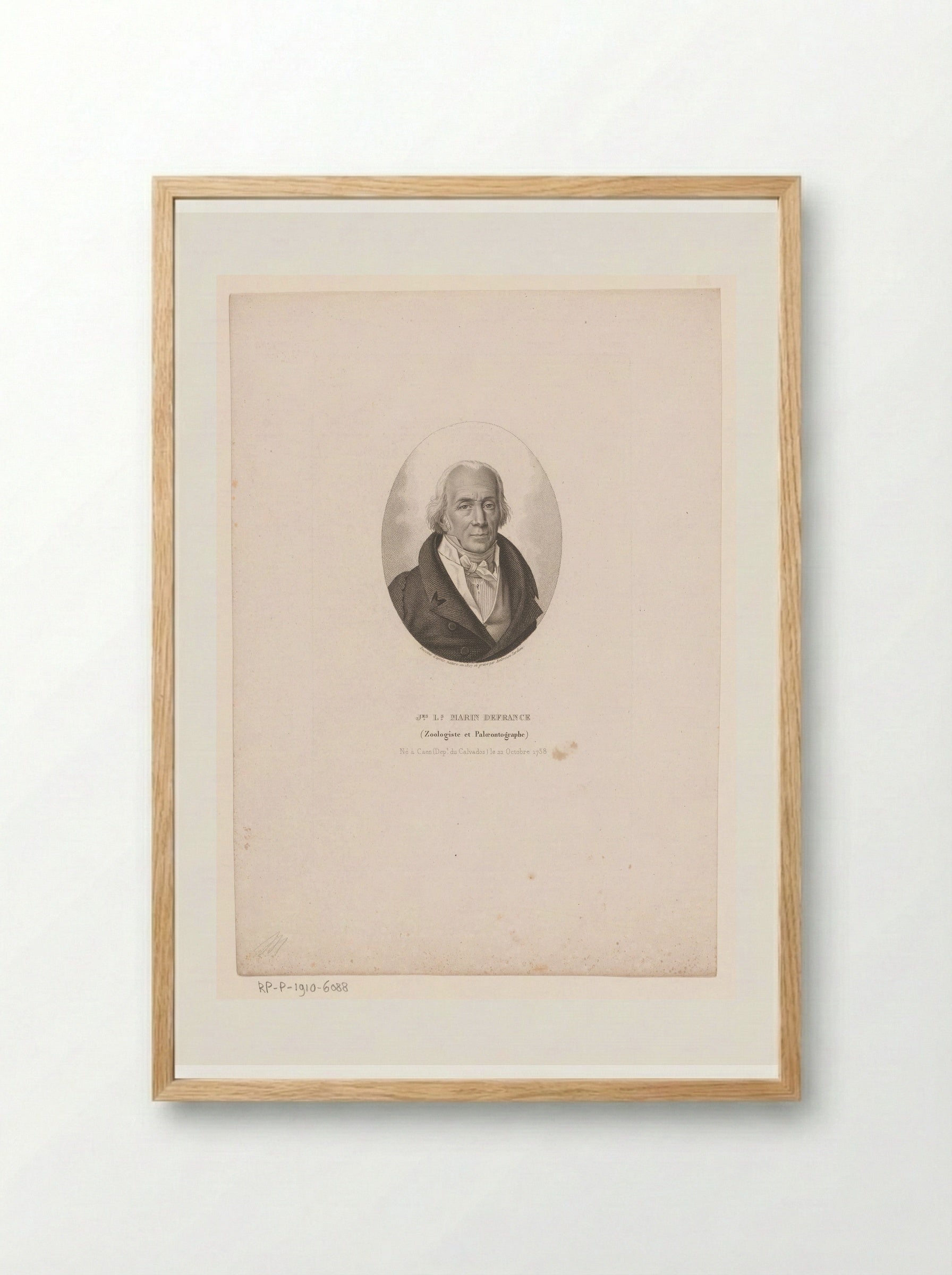 Portret van Jacques Louis Marin DeFrance - Ambroise Tardieu - Framed Print Wood