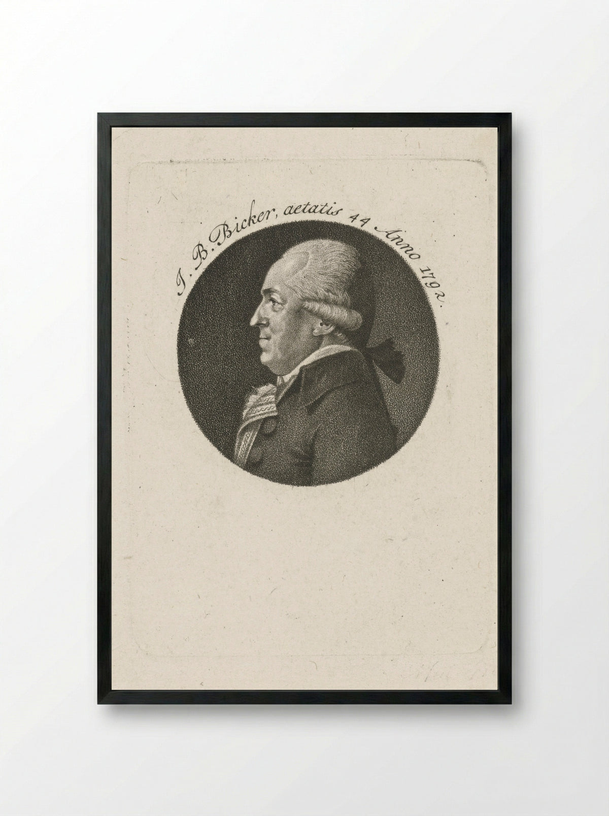 Portret van Jan Bernd Bicker, op 44-jarige leeftijd - François Joseph Pfeiffer (I) - Framed Print Black