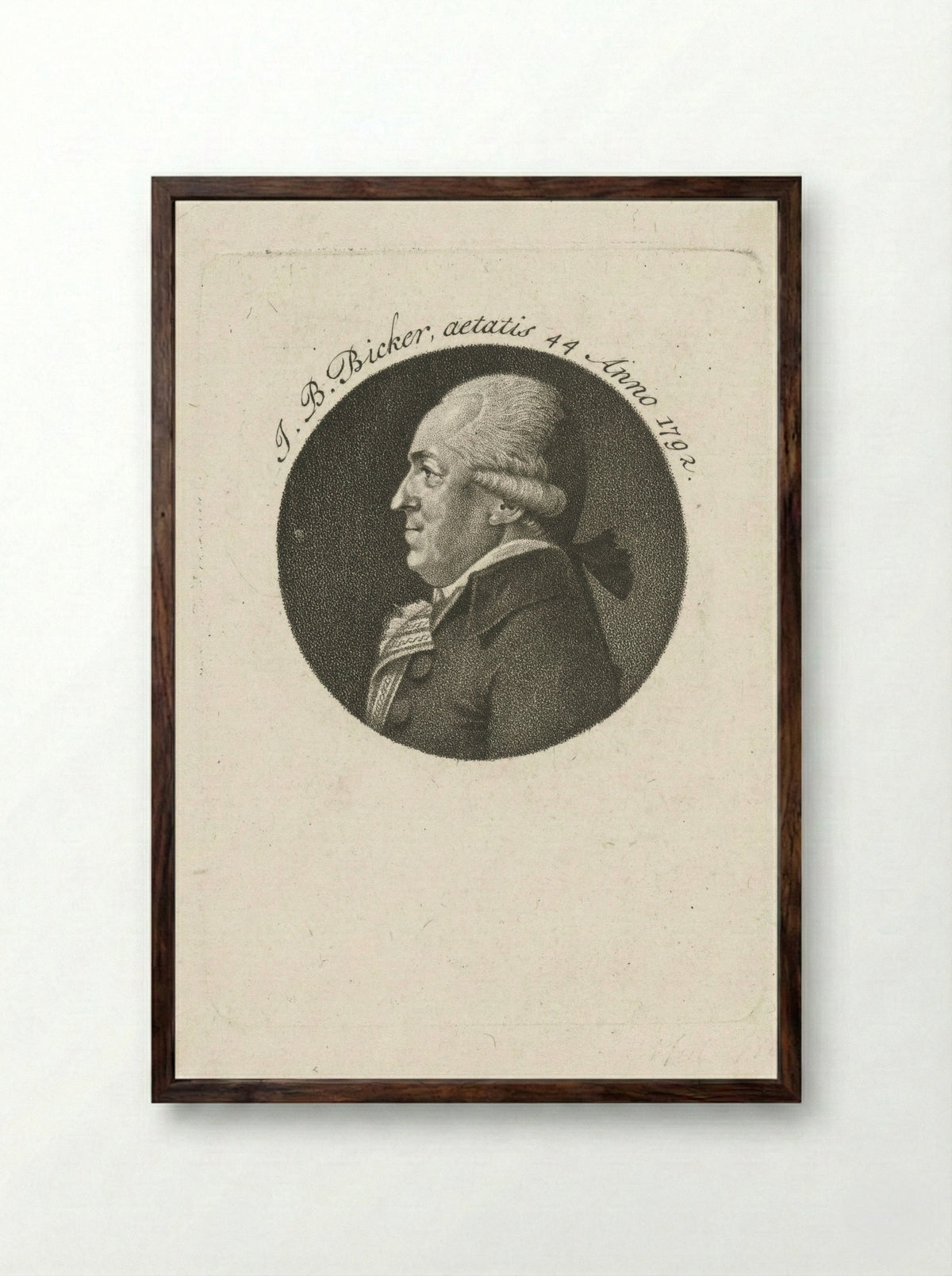 Portret van Jan Bernd Bicker, op 44-jarige leeftijd - François Joseph Pfeiffer (I) - Framed Print Dark Wood