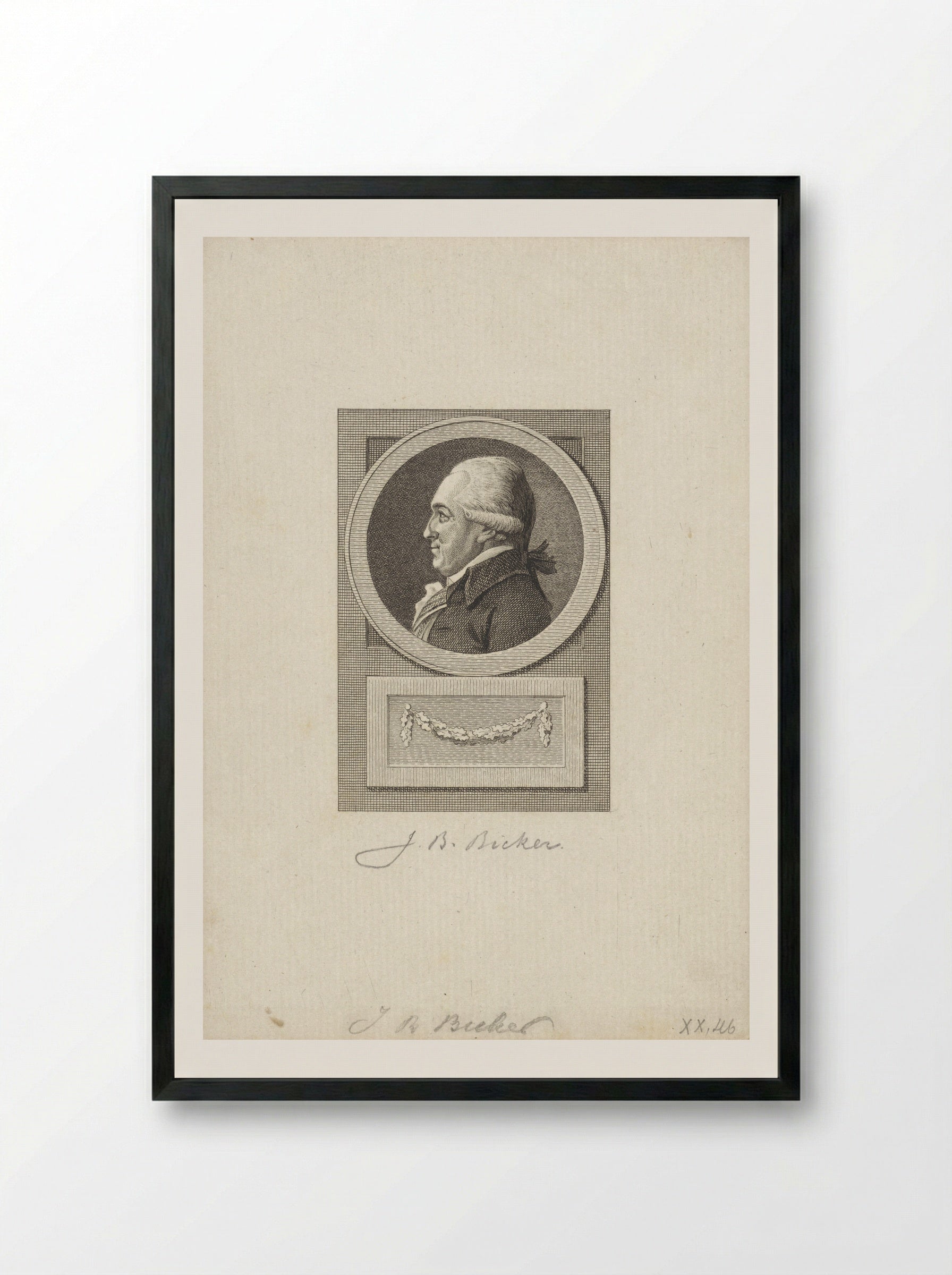 Portret van Jan Bernd Bicker - Reinier Vinkeles (I) - Framed Print Black