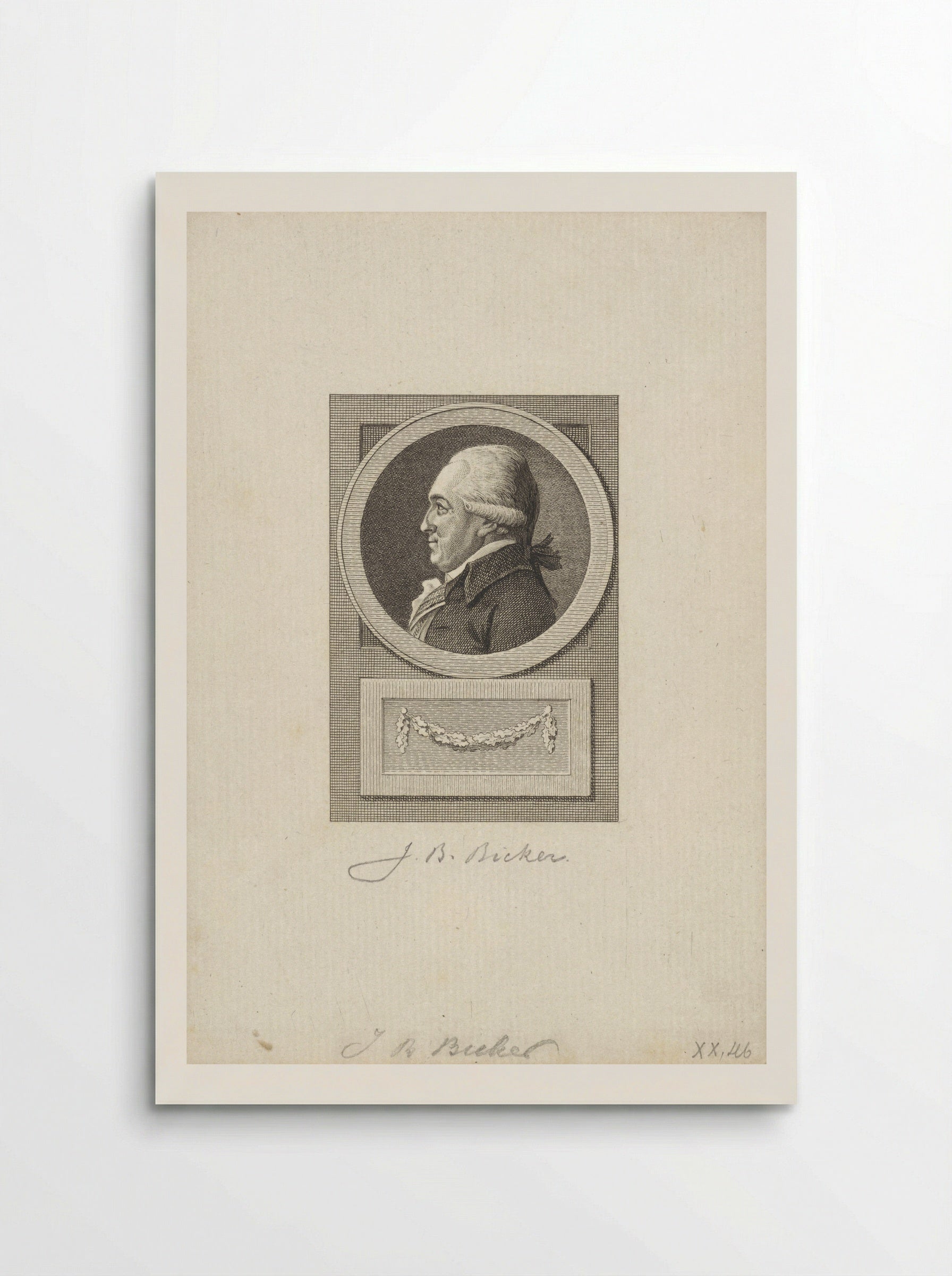 Portret van Jan Bernd Bicker - Reinier Vinkeles (I) - Poster