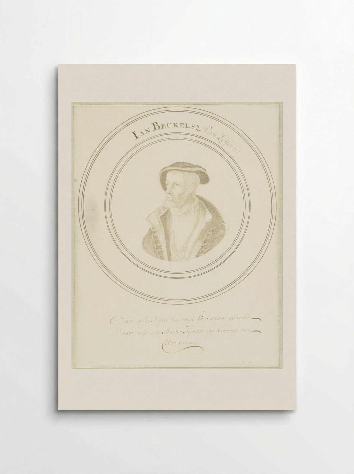 Portret van Jan Beukelsz. van Leyden - John Faber (I) - Poster