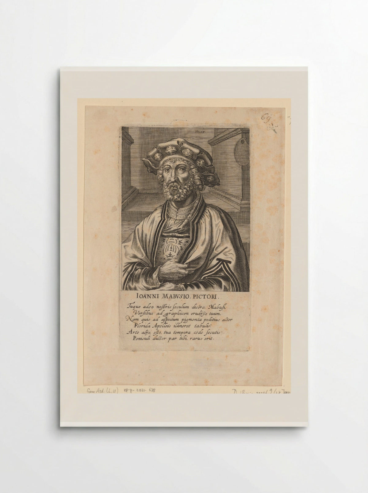 Portret van Jan Gossaert - Hendrick Hondius (I) - Poster
