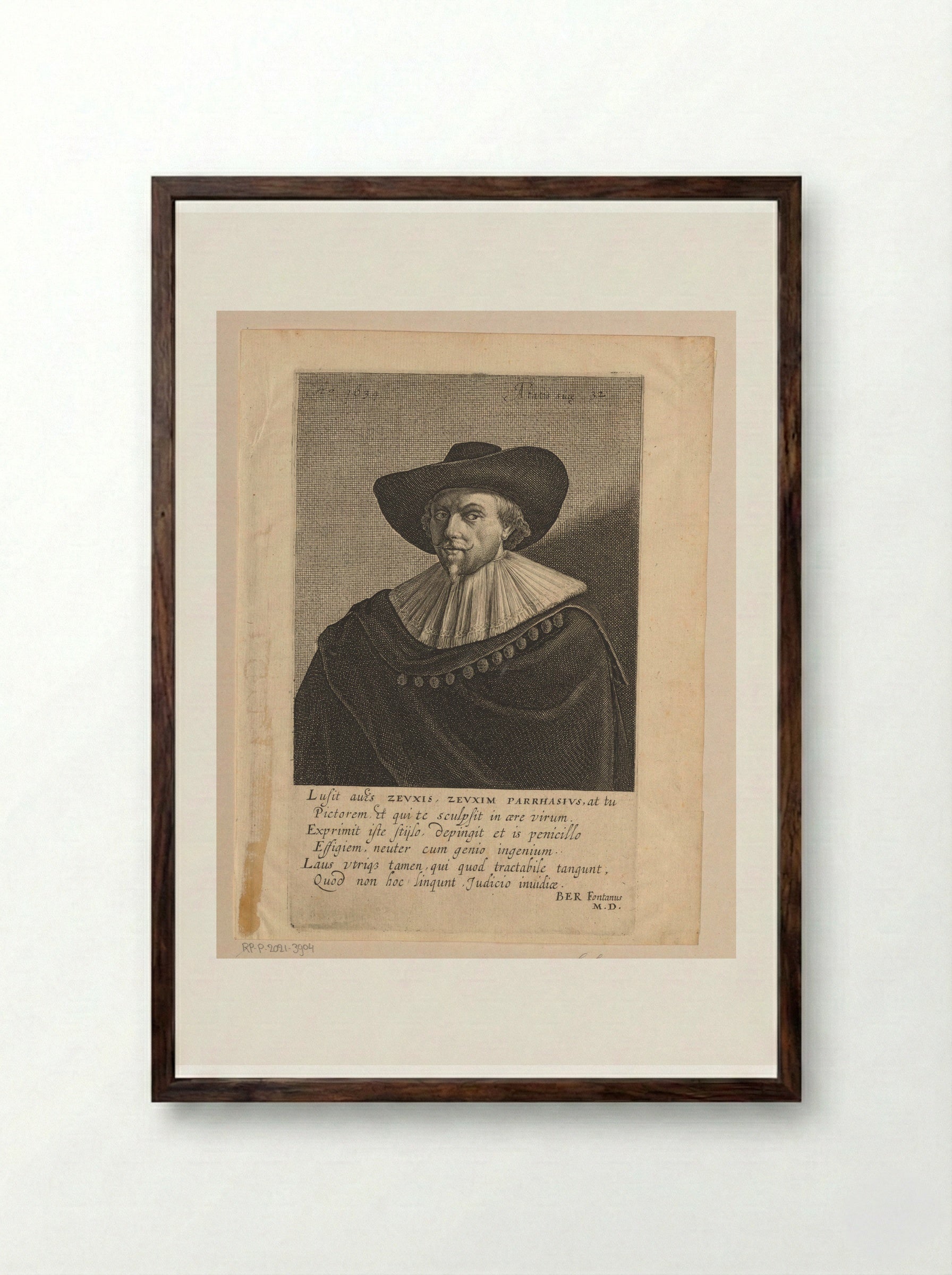 Portret van Jan Hermansz Krul op 32-jarige leeftijd - Salomon Savery - Framed Print Dark Wood