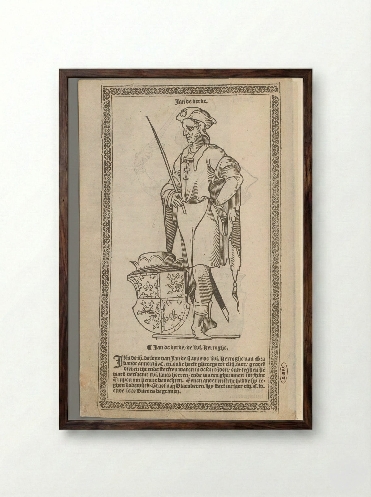 Portret van Jan III, hertog van Brabant - Jan Molijns - Framed Print Dark Wood