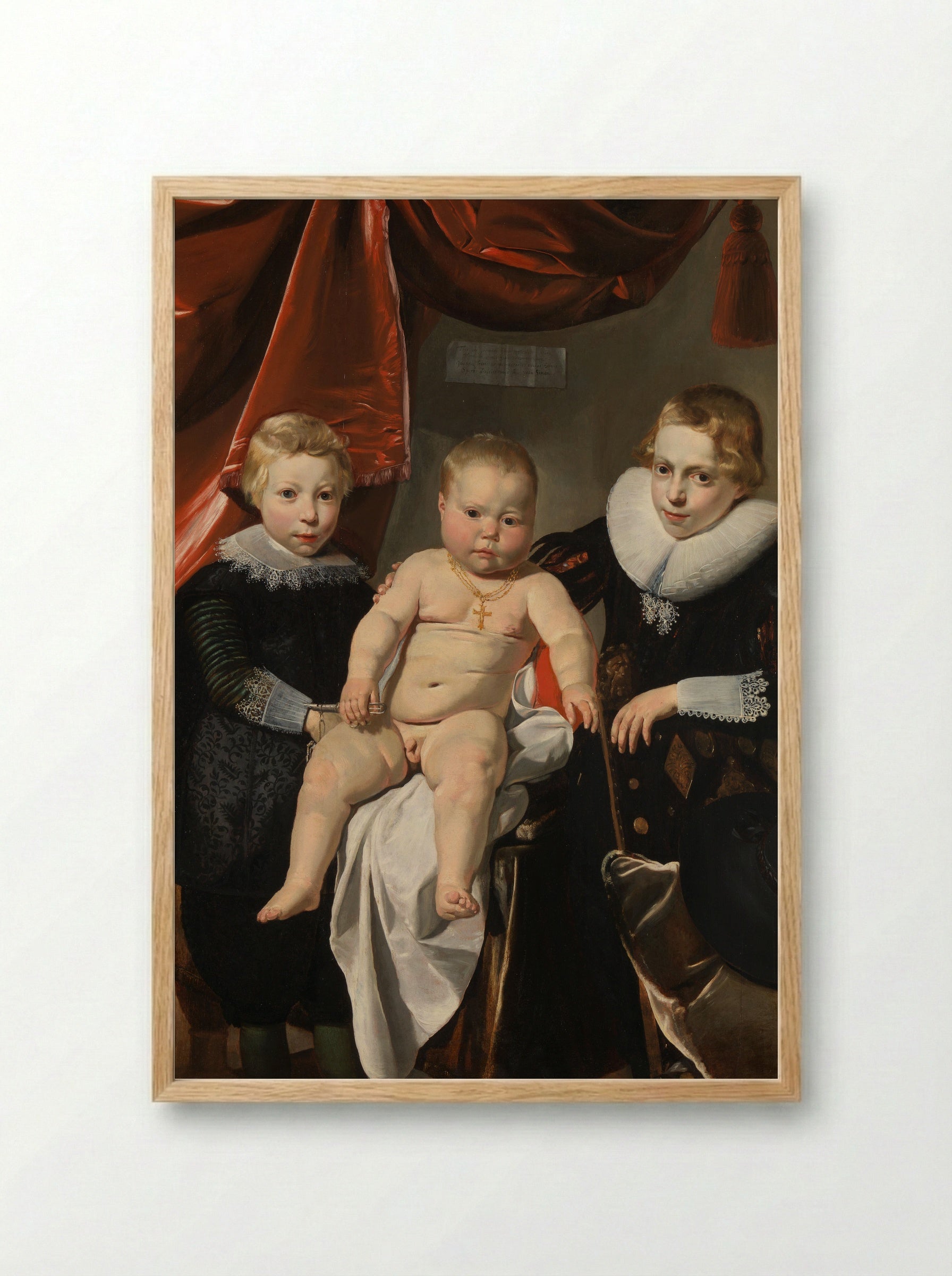 Portret van Jan, Simon en Hendrick Verstegen - Thomas de Keyser - Framed Print Wood