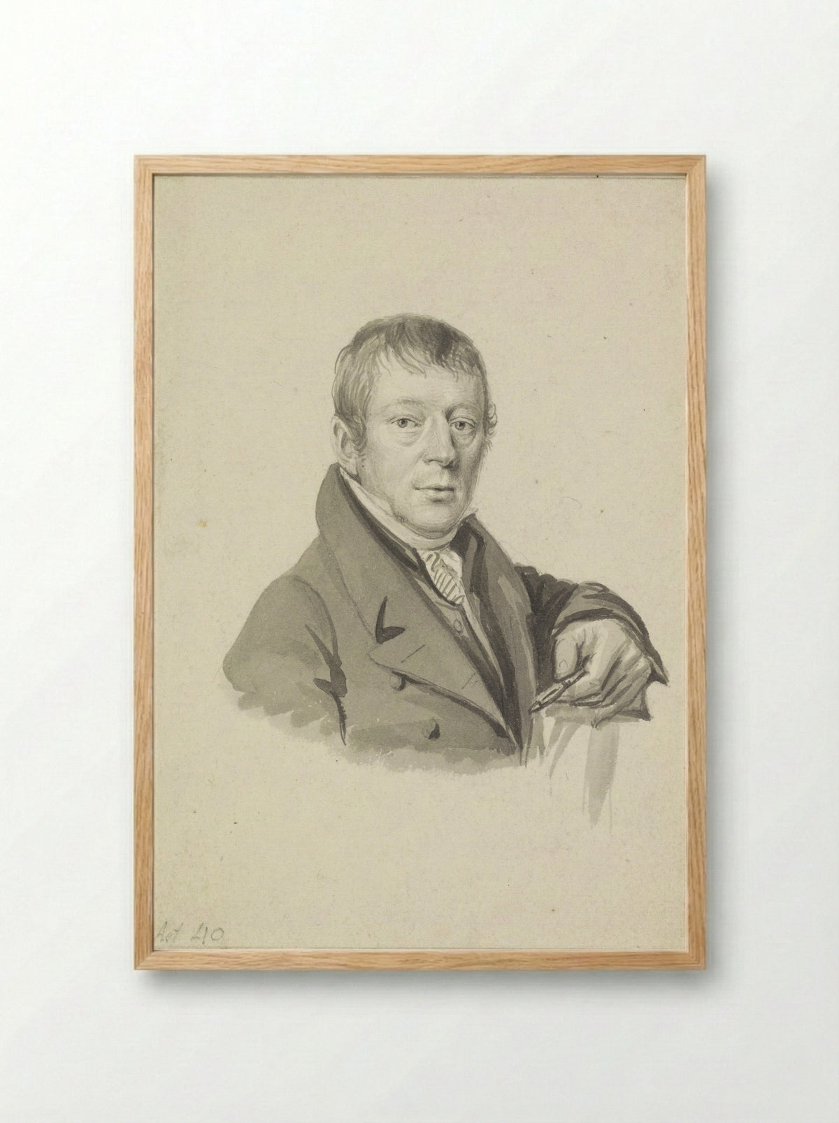 Portret van Jan Willem Caspari - Gerrit Lamberts - Framed Print Wood