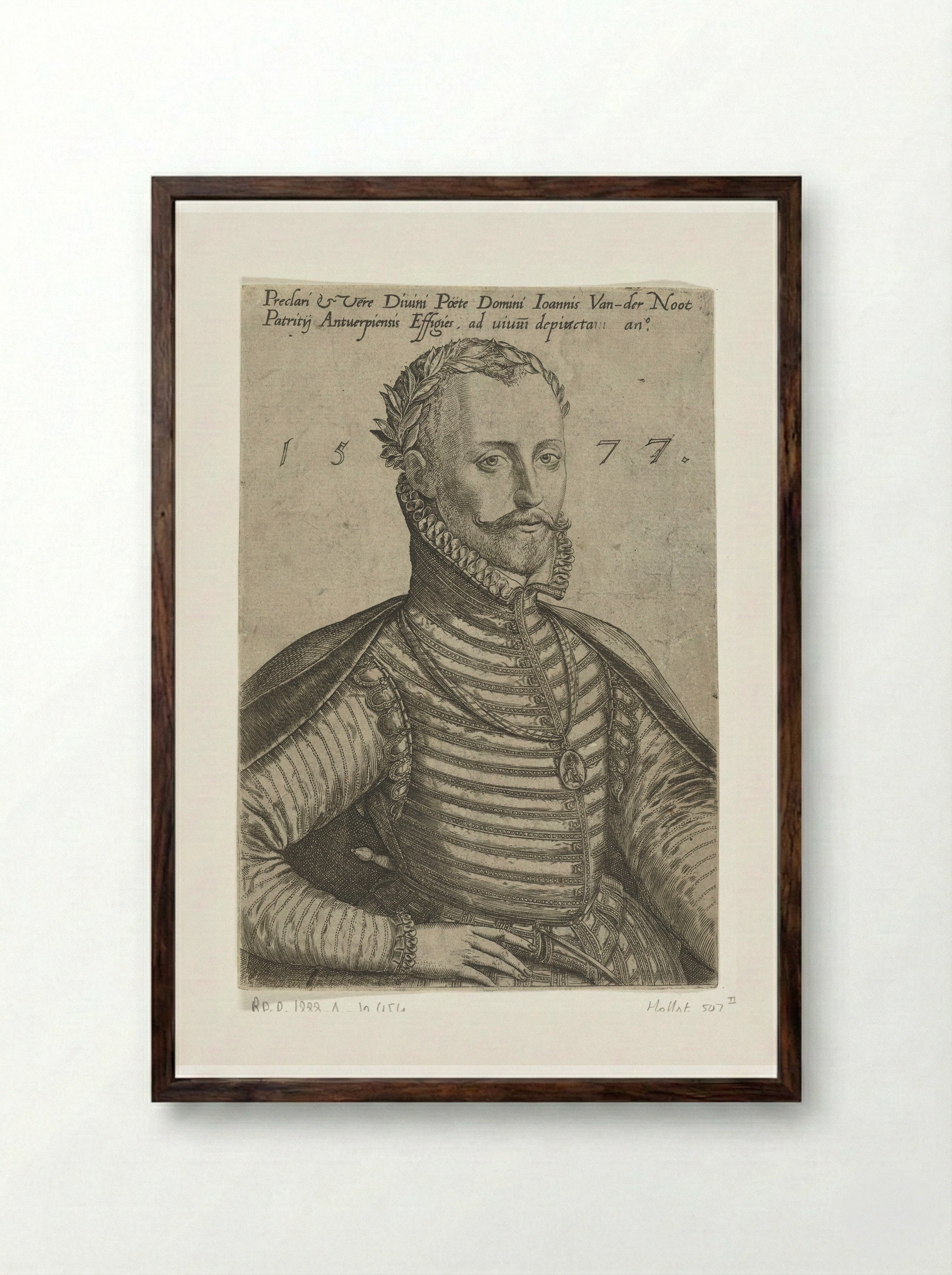 Portret van Jan van der Noot - Abraham de Bruyn - Framed Print Dark Wood
