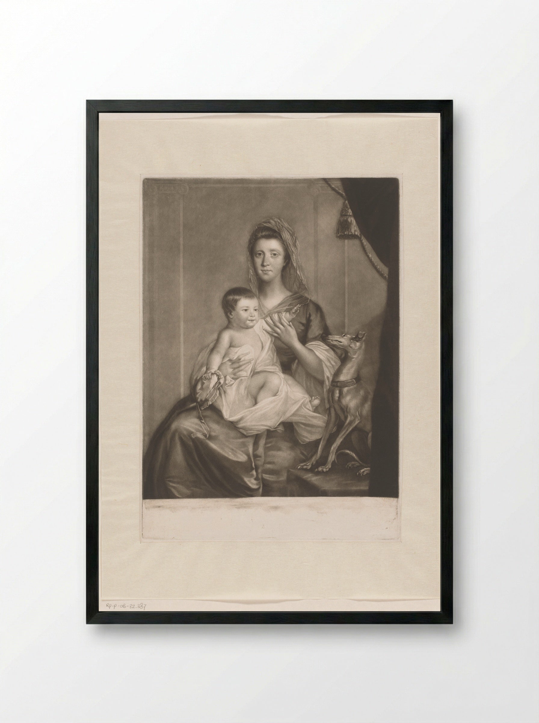 Portret van Jane Cathcart en haar dochter Jane - James McArdell - Framed Print Black