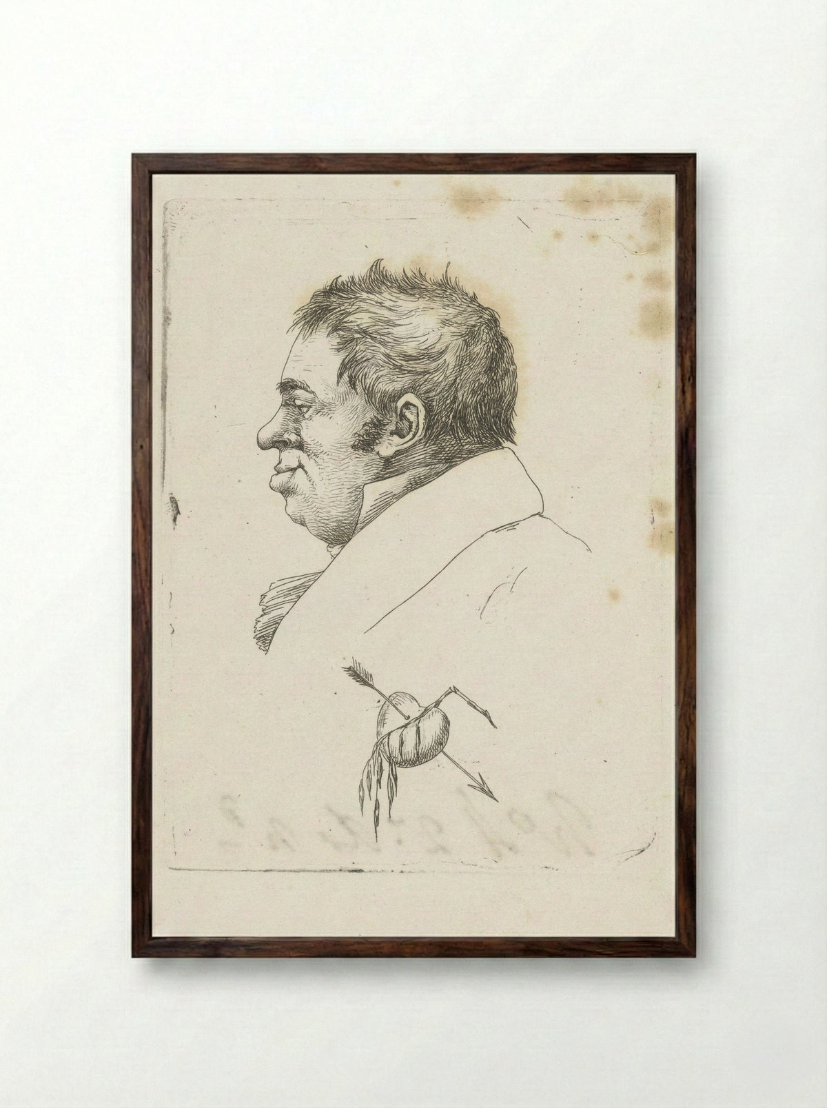 Portret van Jantje de Wit - Jean Zacherie Mazel - Framed Print Dark Wood