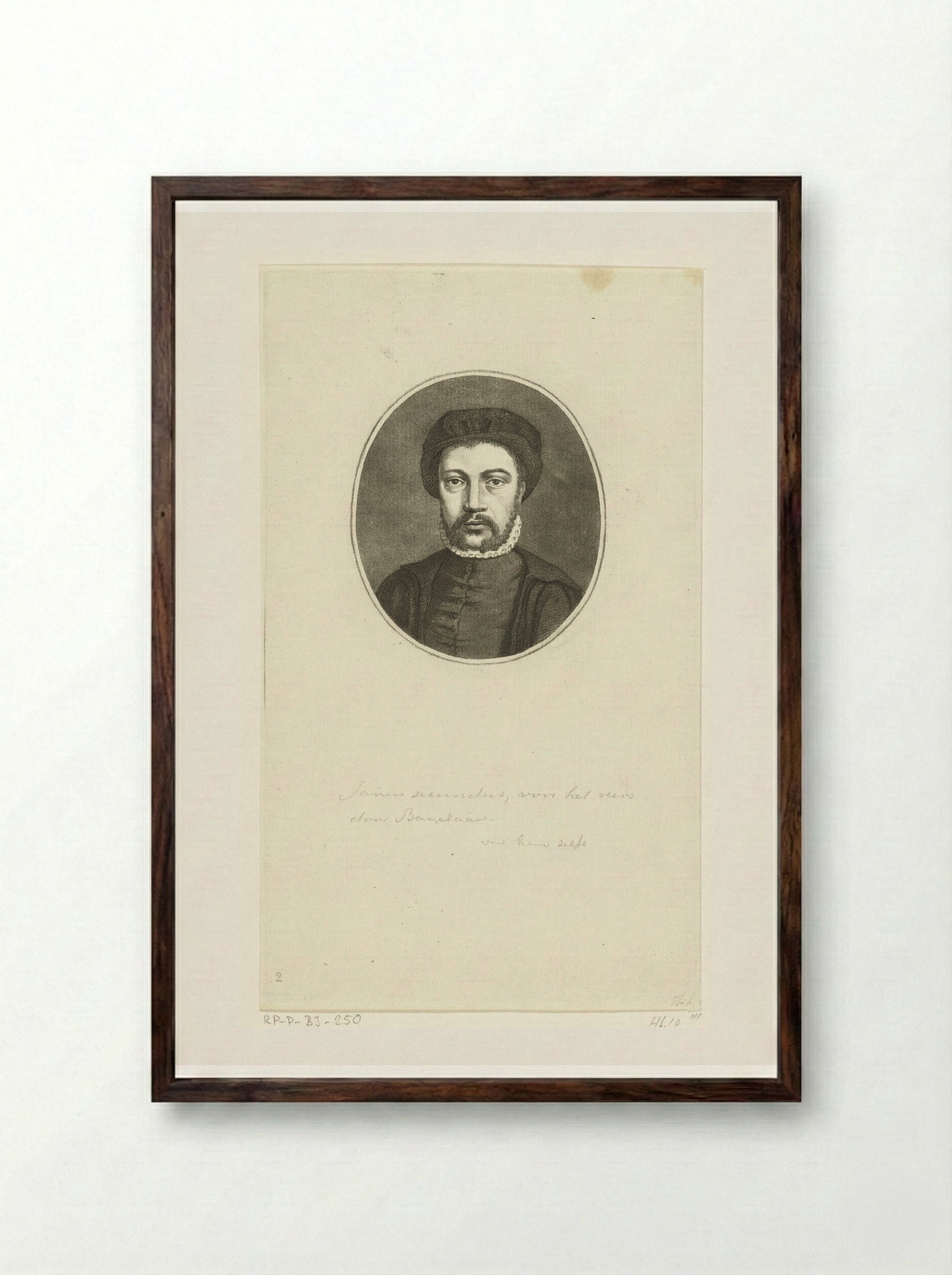 Portret van Janus Secundus - Ernst Willem Jan Bagelaar - Framed Print Dark Wood