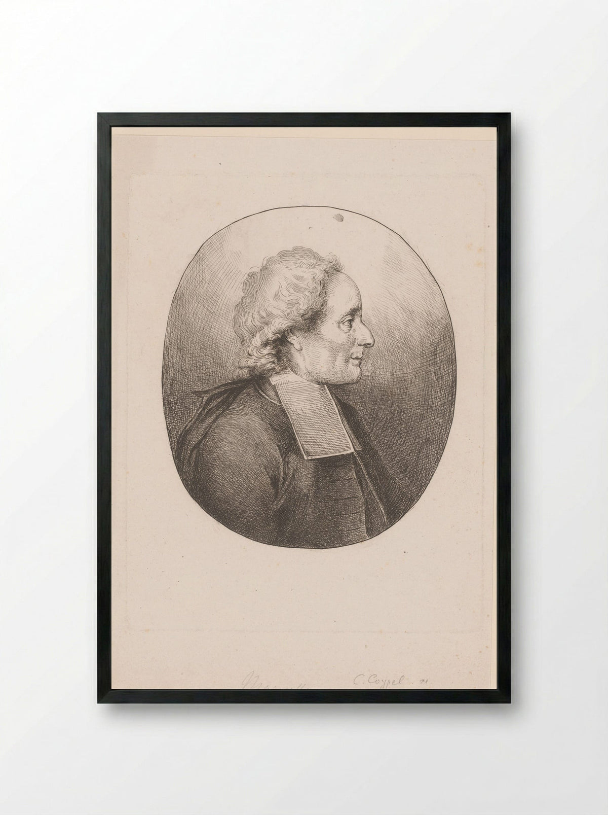 Portret van Jean Antoine de Maroulle - Charles-Antoine Coypel - Framed Print Black
