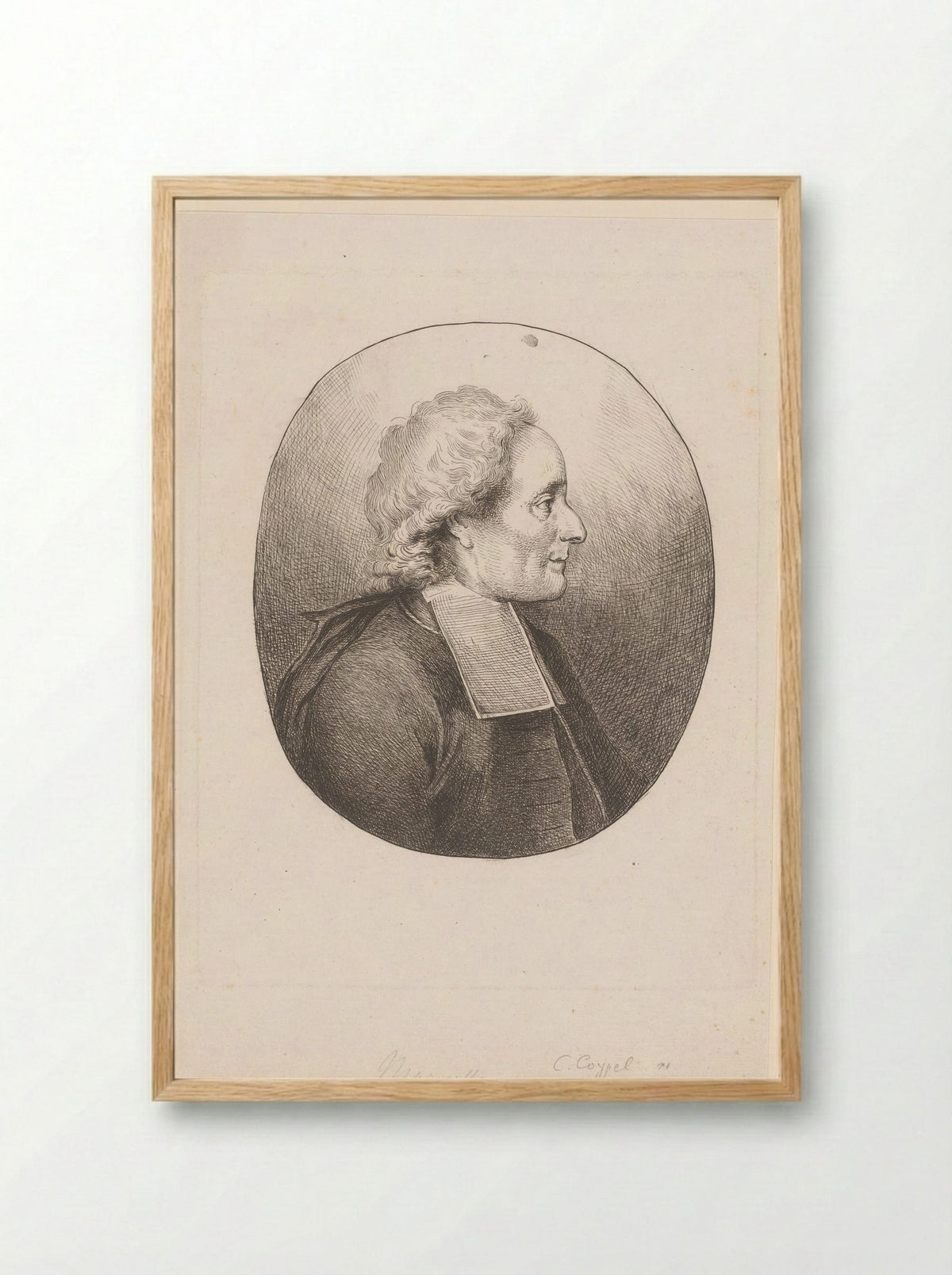 Portret van Jean Antoine de Maroulle - Charles-Antoine Coypel - Framed Print Wood