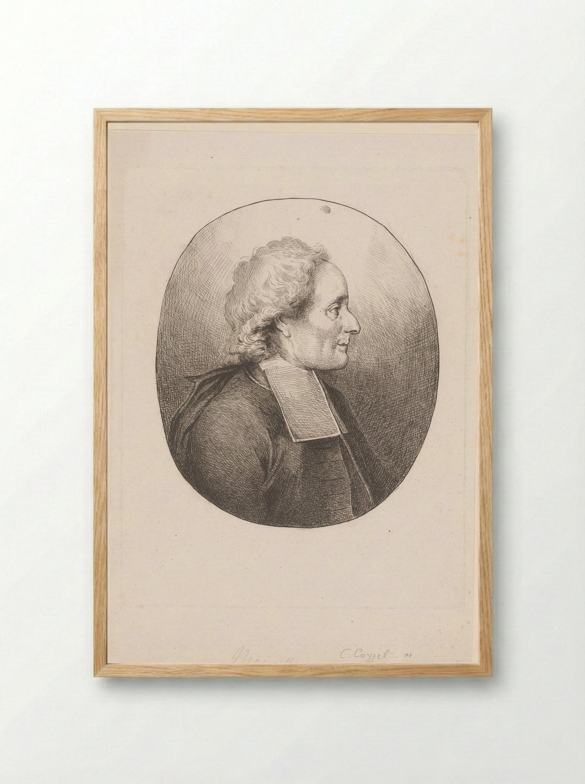 Portret van Jean Antoine de Maroulle - Charles-Antoine Coypel - Framed Print Wood