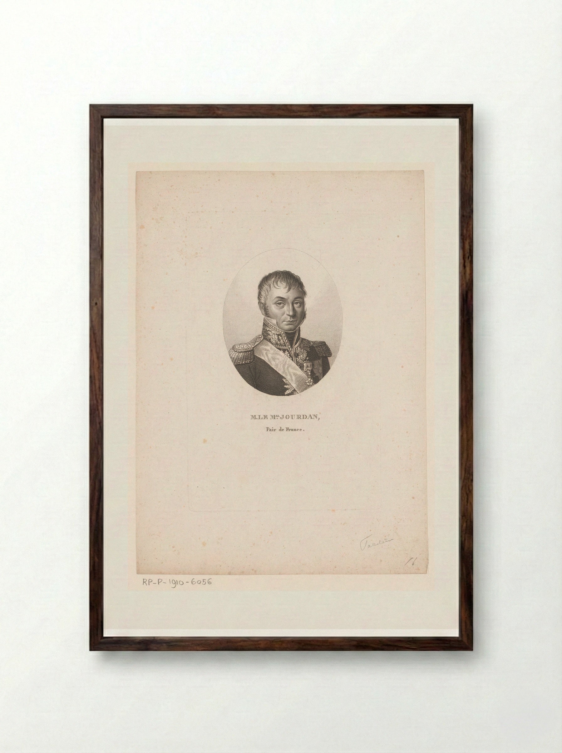 Portret van Jean-Baptiste Jourdan - Ambroise Tardieu - Framed Print Dark Wood