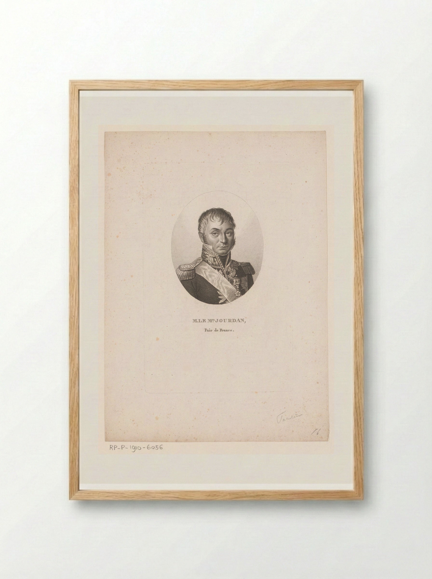 Portret van Jean-Baptiste Jourdan - Ambroise Tardieu - Framed Print Wood