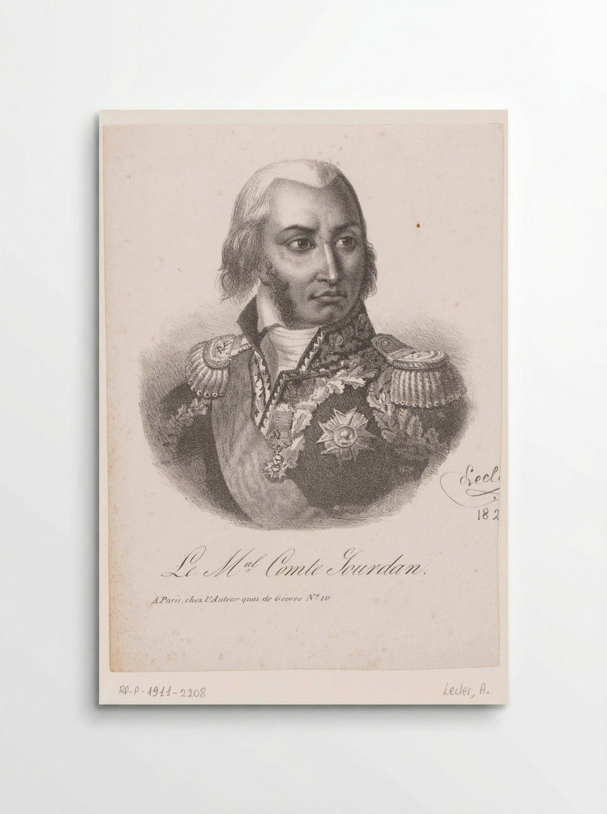 Portret van Jean-Baptiste Jourdan - Auguste Toussaint Lecler - Poster