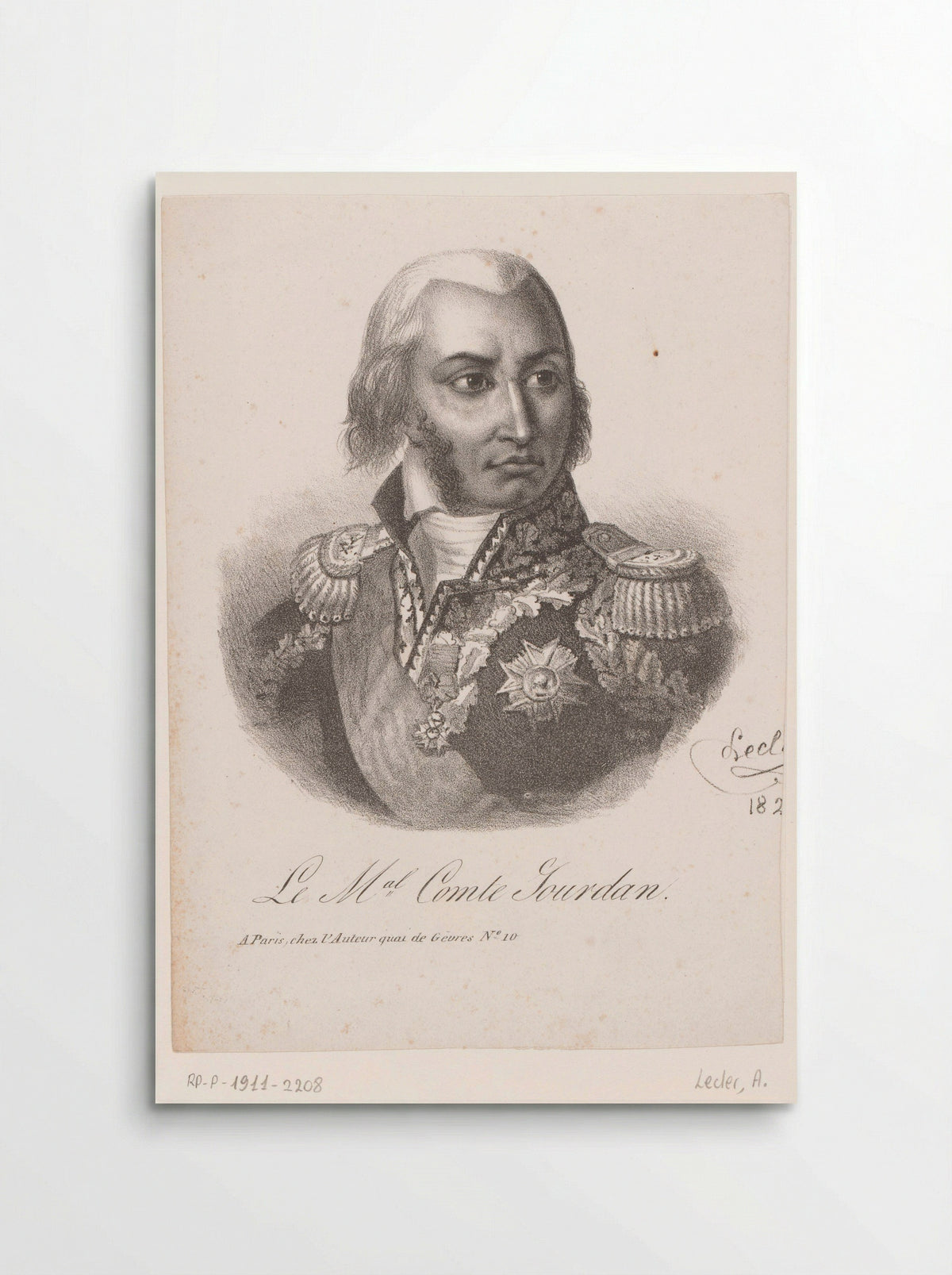 Portret van Jean-Baptiste Jourdan - Auguste Toussaint Lecler - Poster