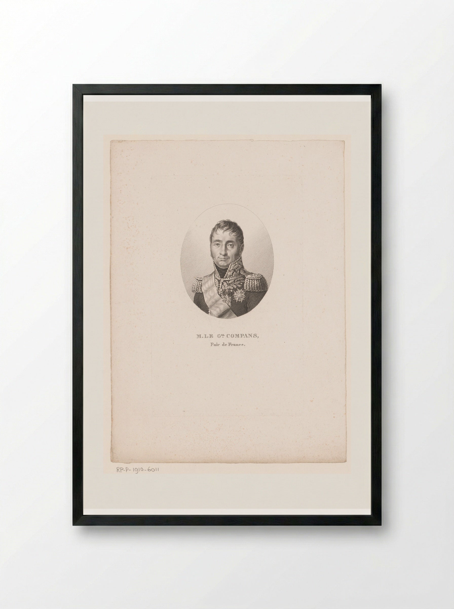Portret van Jean Dominique Compans - Ambroise Tardieu - Framed Print Black