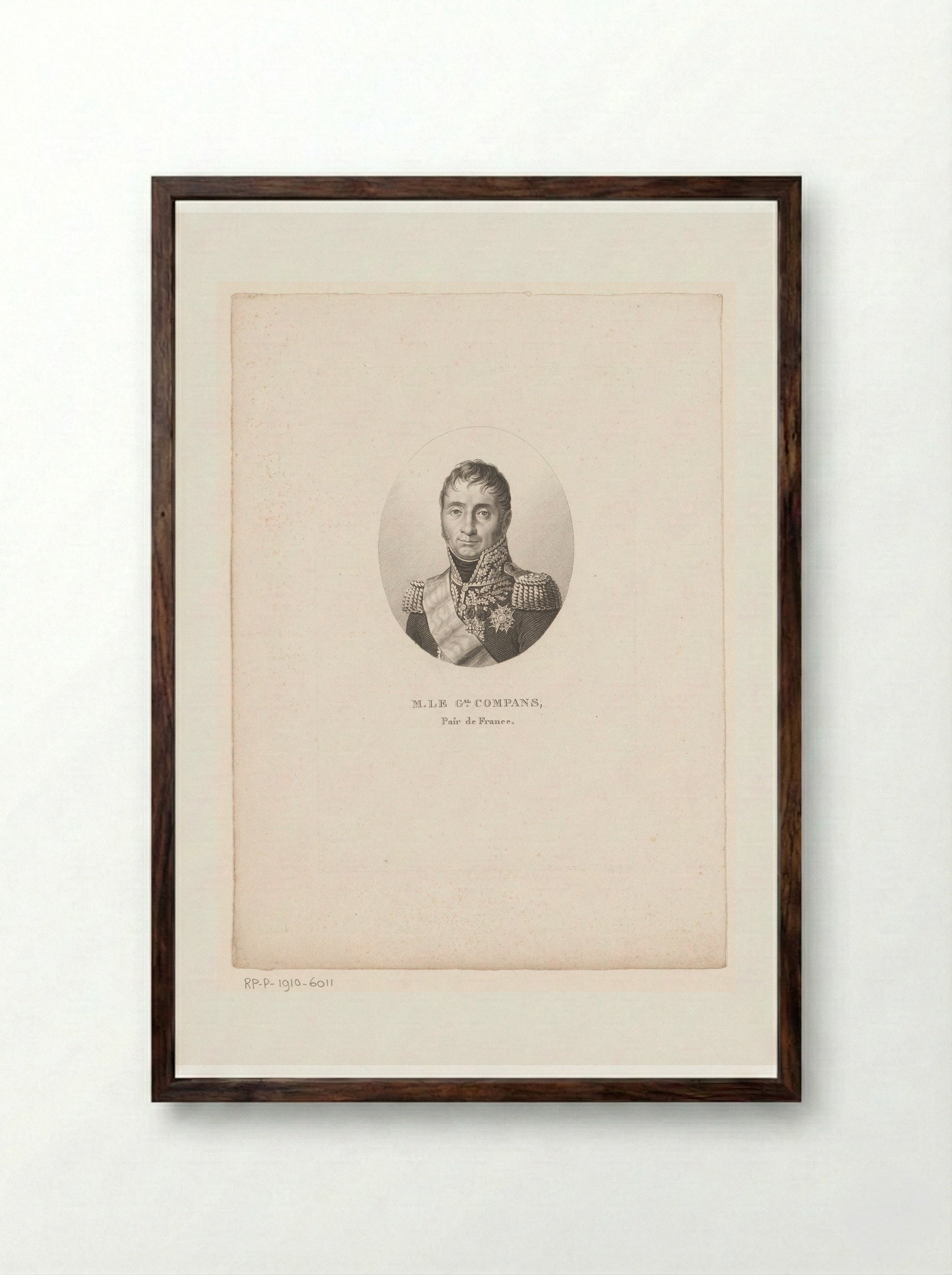 Portret van Jean Dominique Compans - Ambroise Tardieu - Framed Print Dark Wood