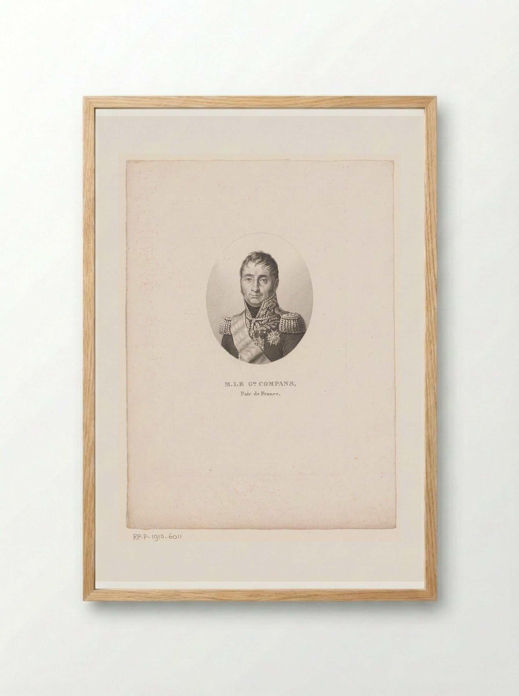 Portret van Jean Dominique Compans - Ambroise Tardieu - Framed Print Wood