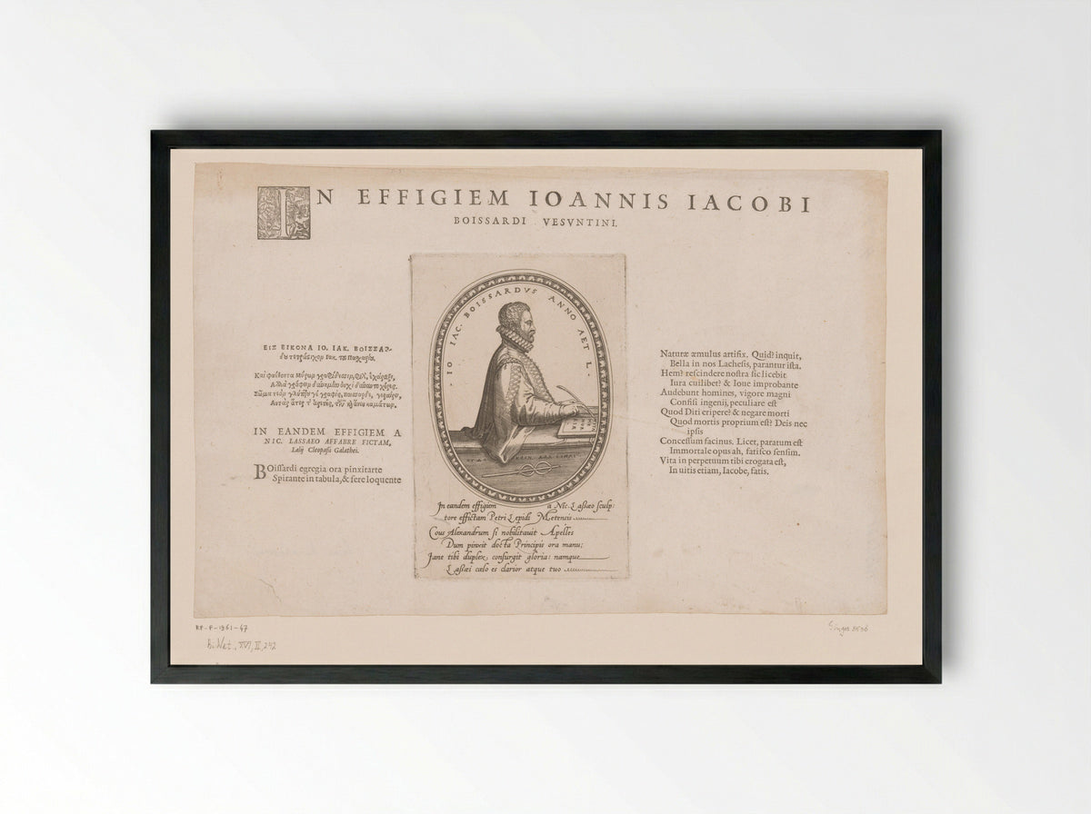Portret van Jean Jacques Boissard - Caspar Rutz - Framed Print Black