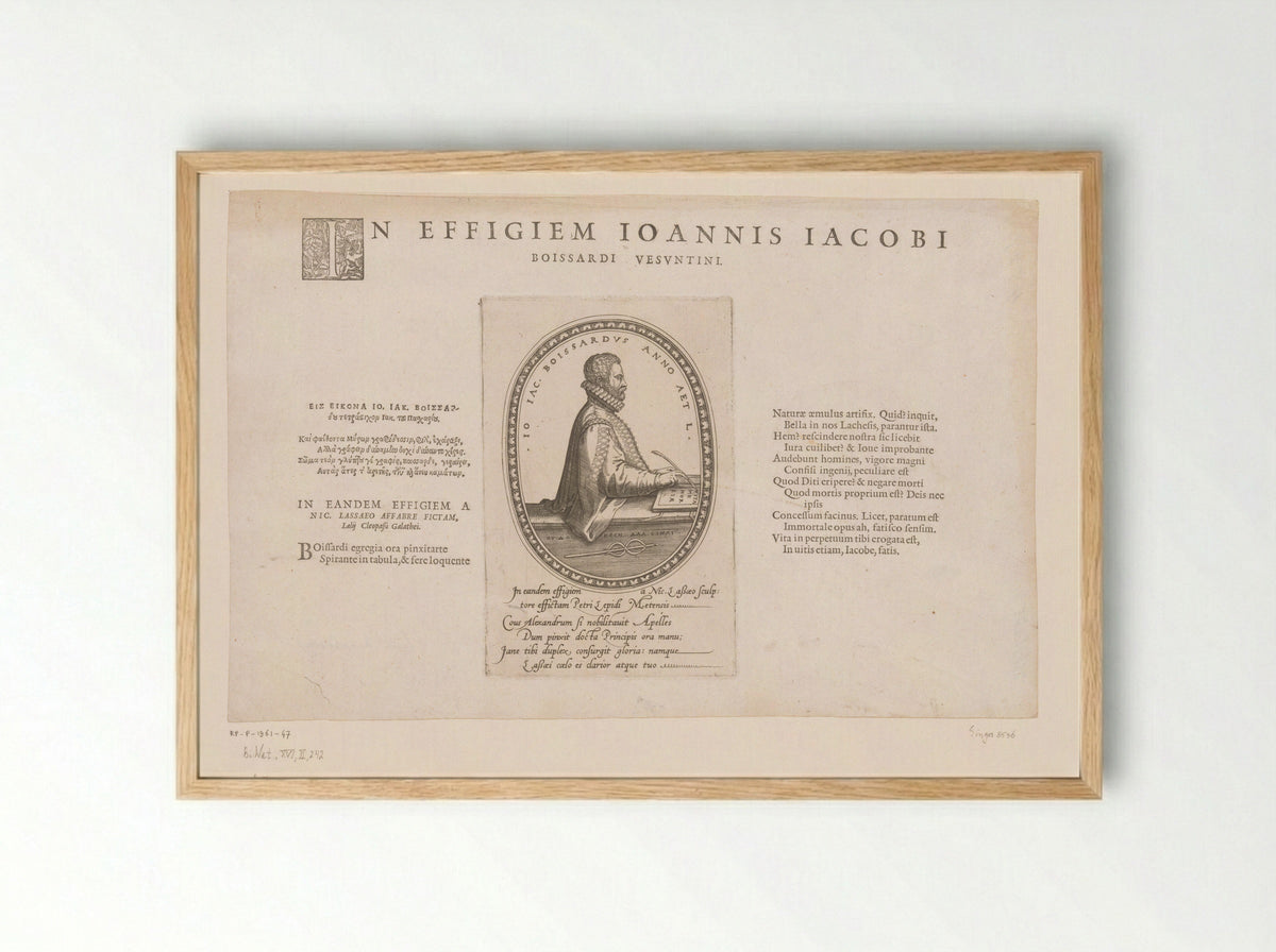 Portret van Jean Jacques Boissard - Caspar Rutz - Framed Print Wood