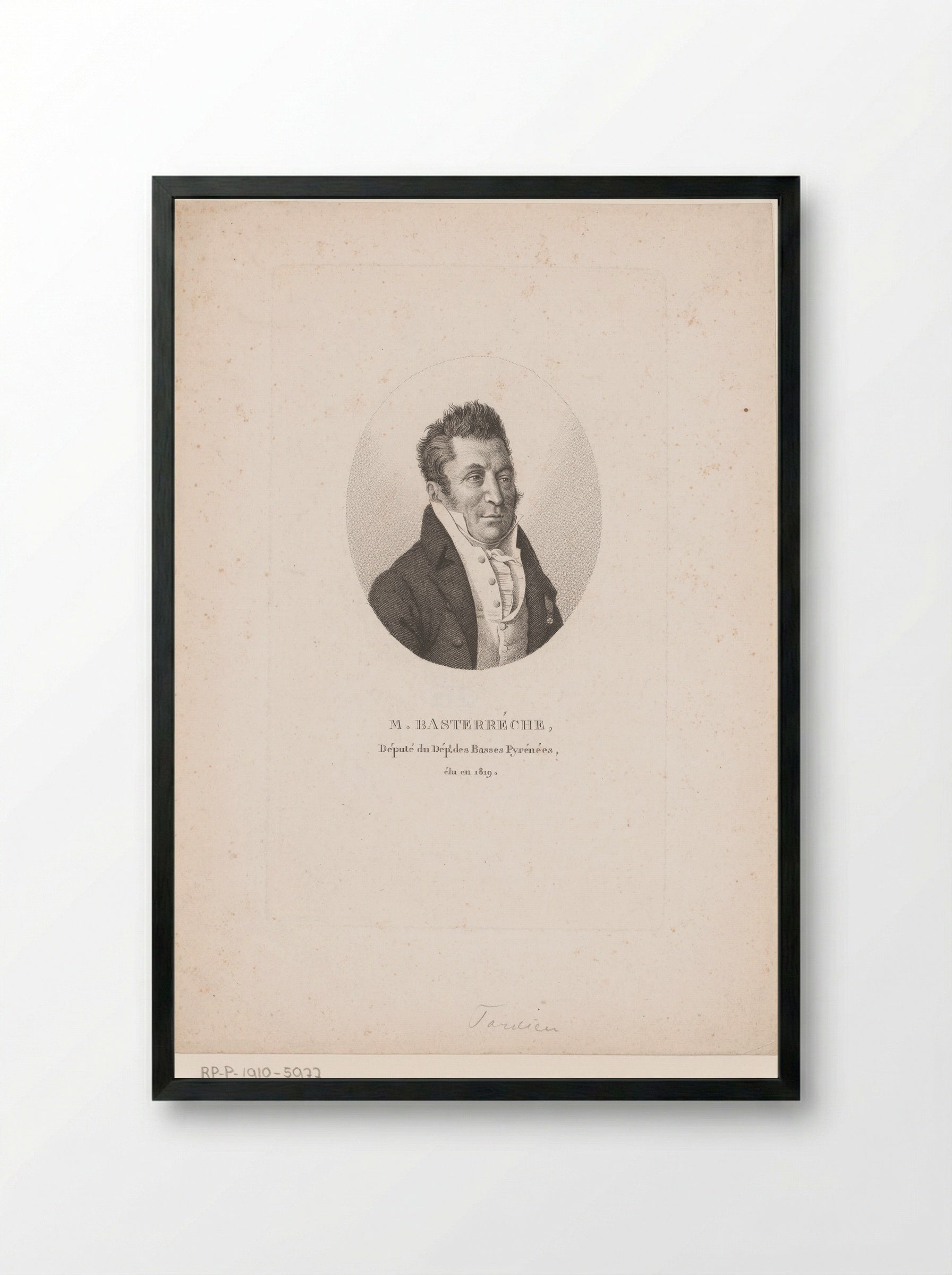 Portret van Jean-Pierre Basterrêche - Ambroise Tardieu - Framed Print Black