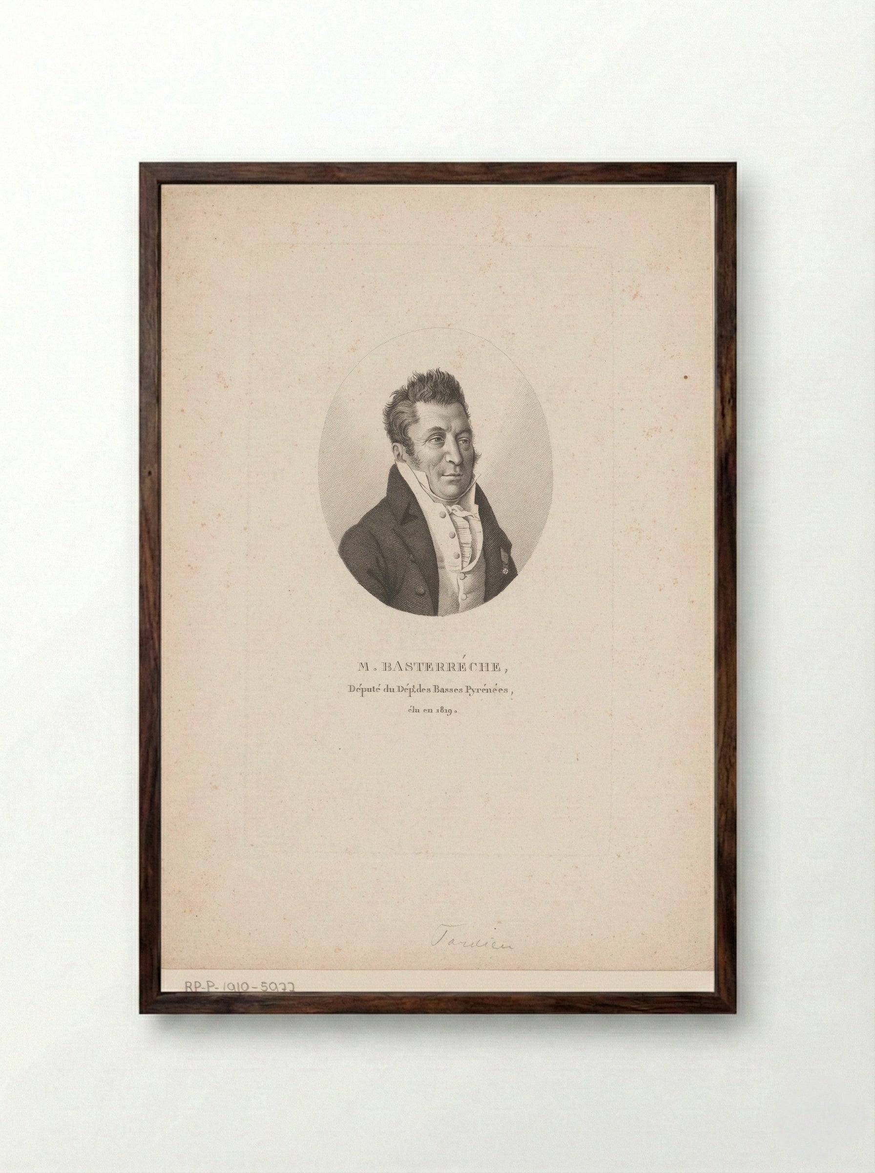 Portret van Jean-Pierre Basterrêche - Ambroise Tardieu - Framed Print Dark Wood